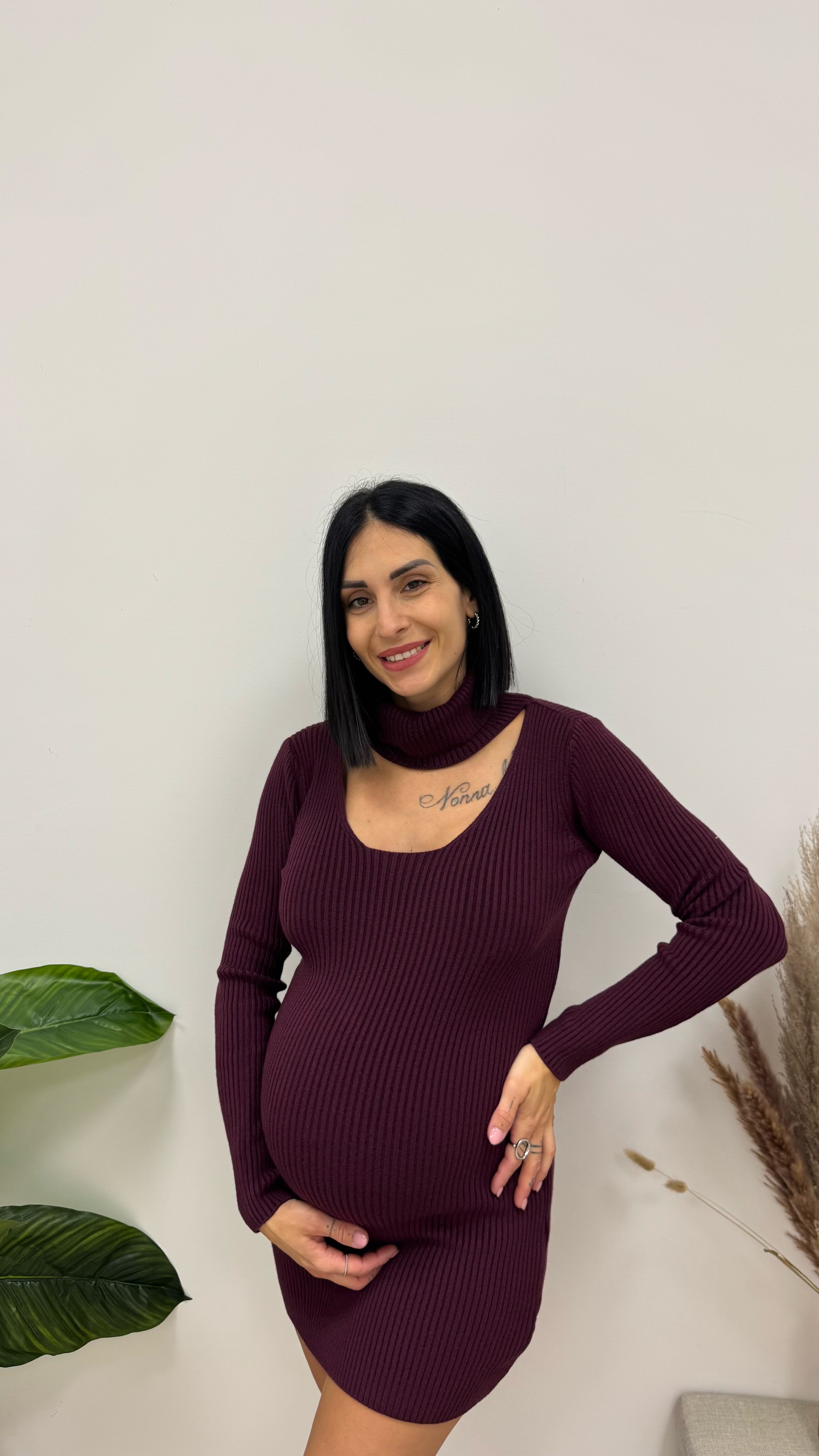 Abito Chocker Touch Burgundy