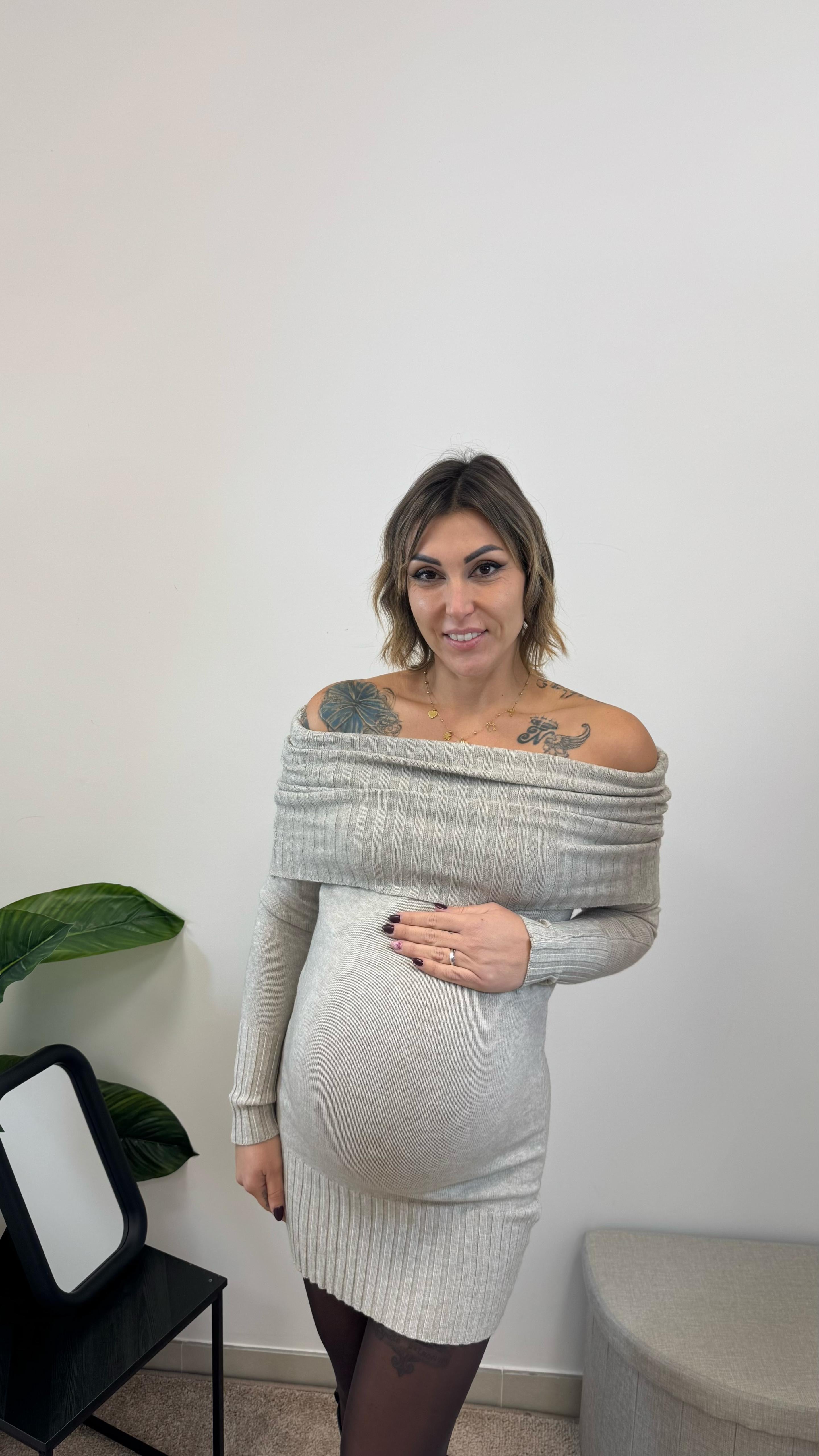 Abito Off-Shoulder Tortora