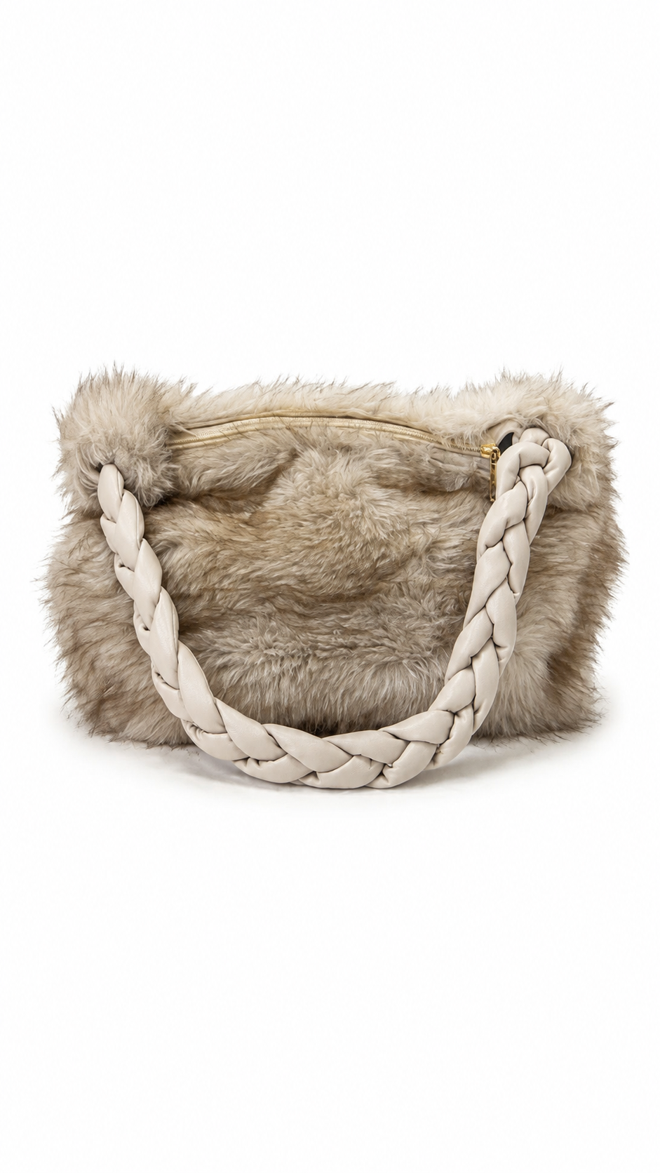 Bag Ecofur Manico Ecopelle Burro