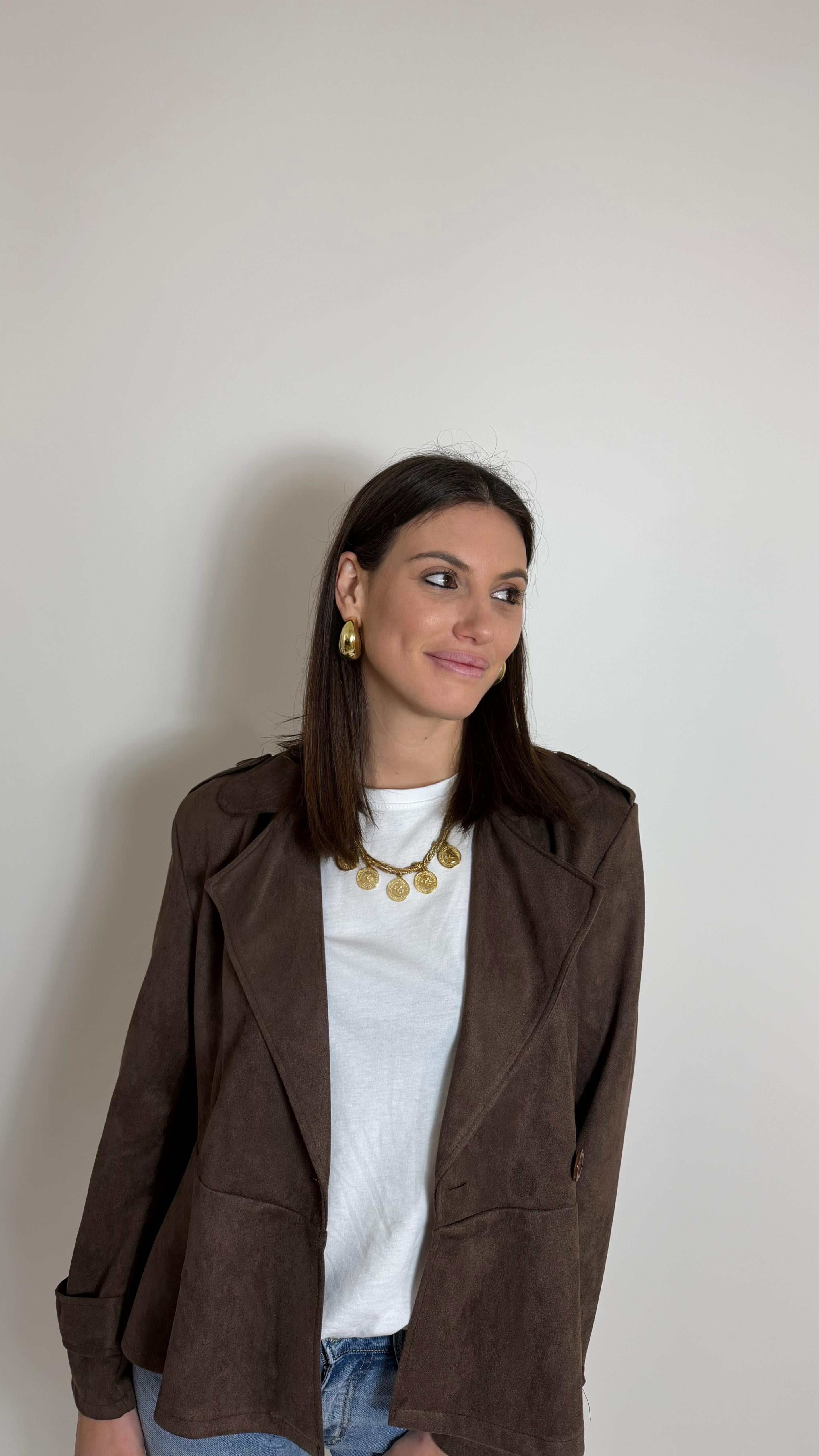 Mini Trench Eco-Suede Cacao