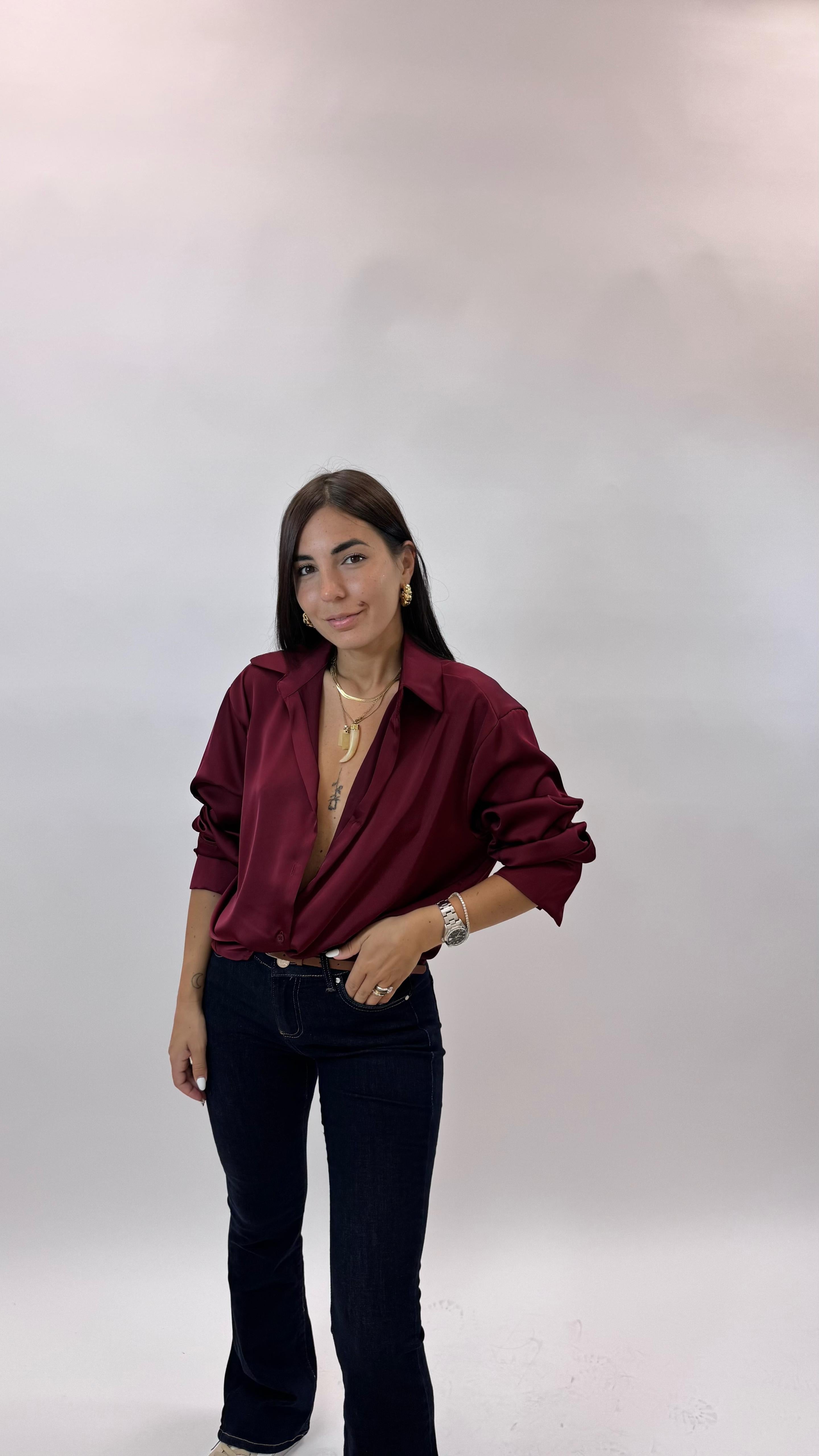 Blusa Silk Rosso India
