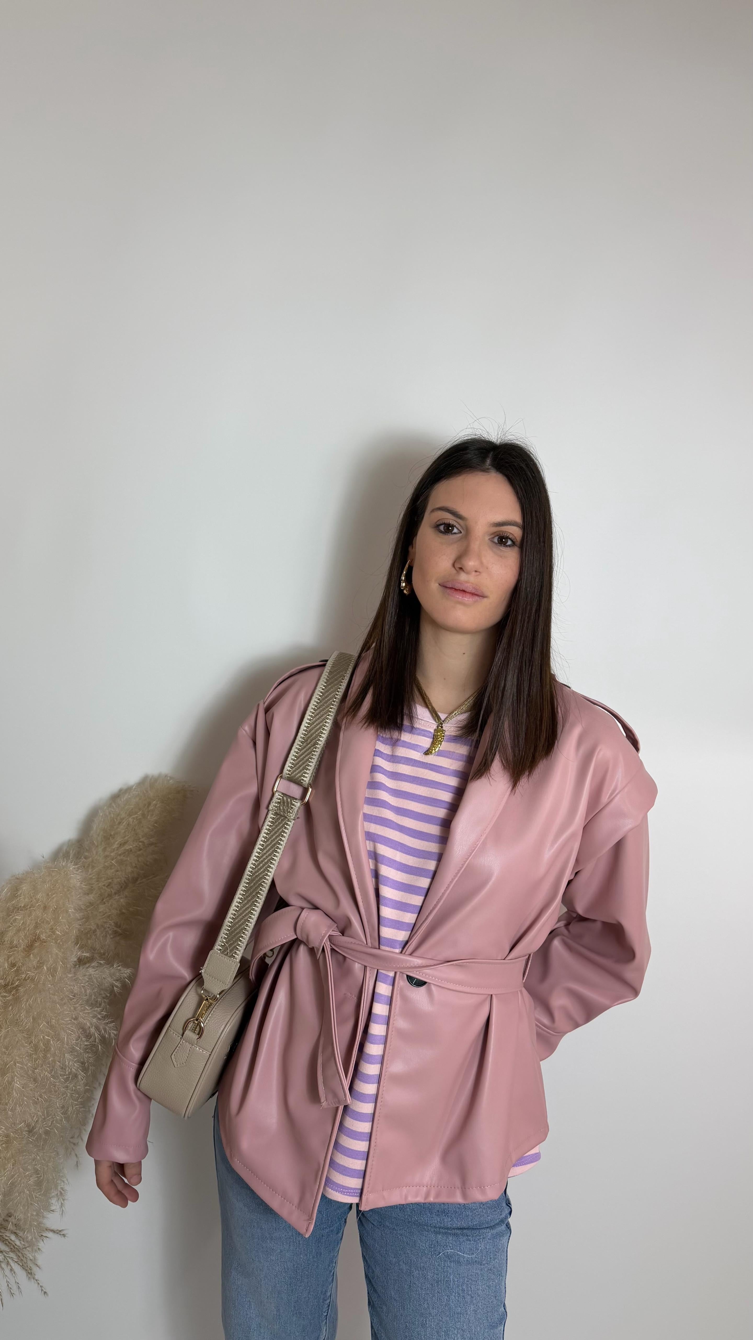 Mini Trench Strutturato Eco Rosa