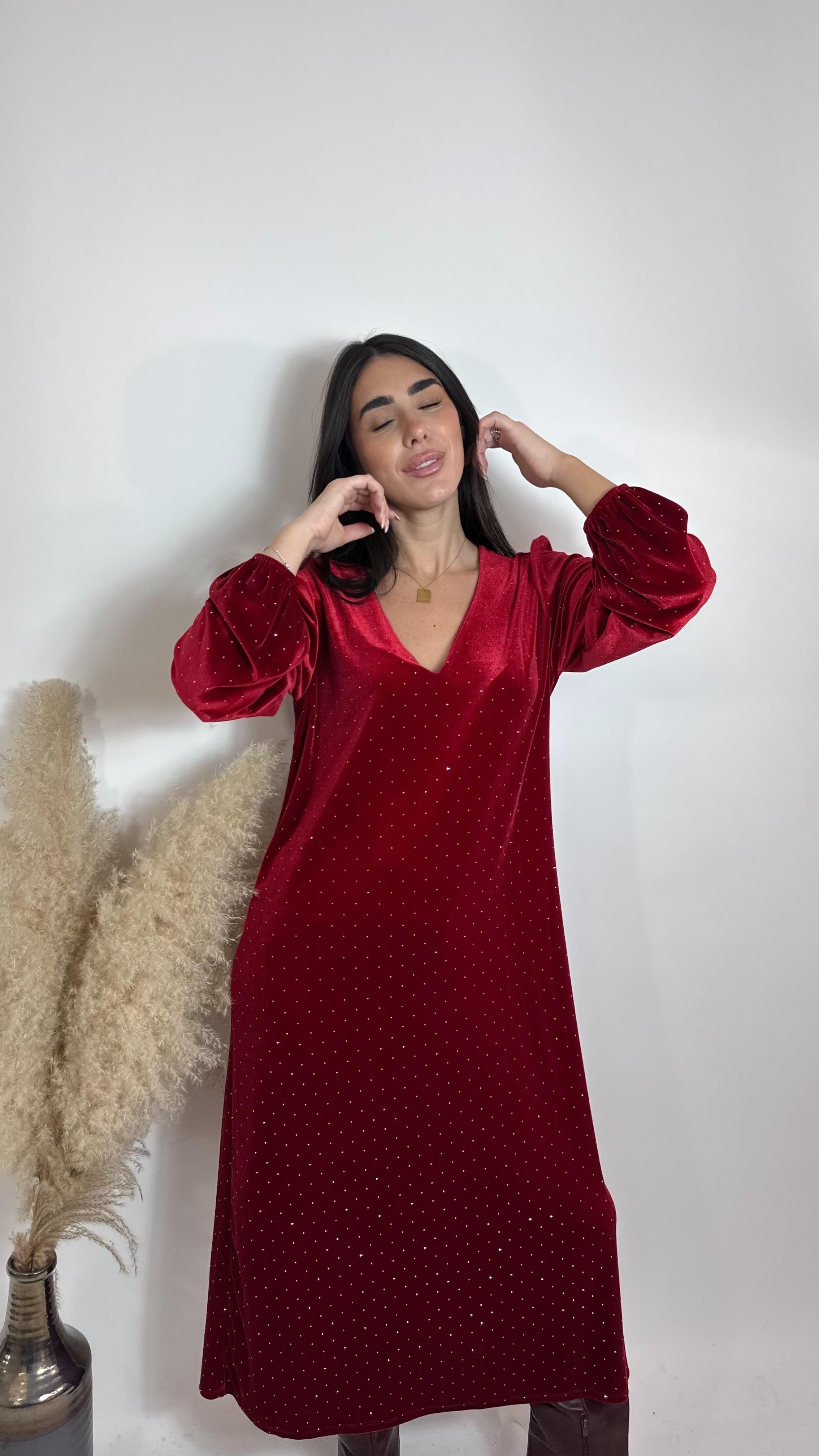 ✨Abito Velvet Sparkling Rosso
