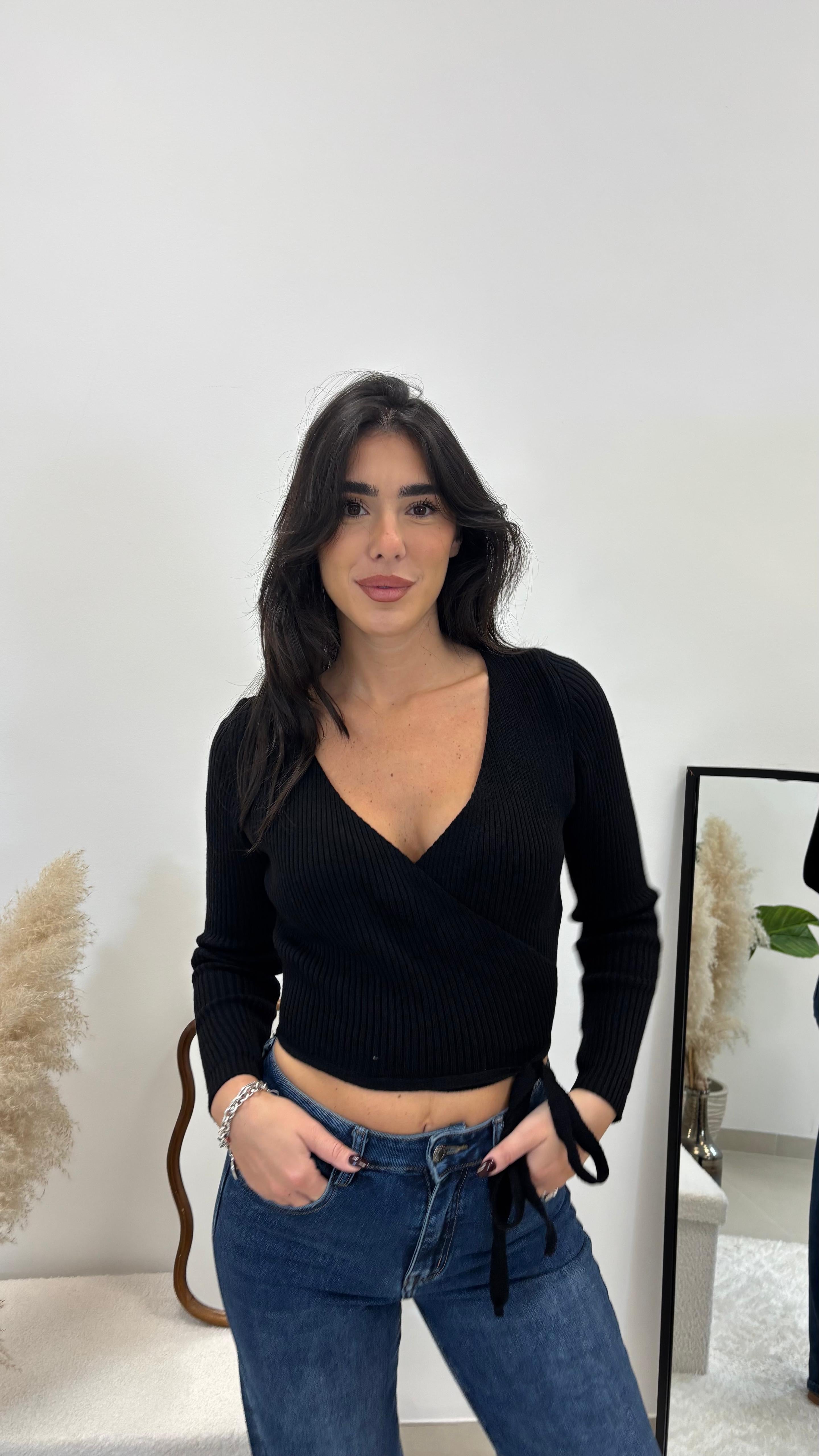 Incrociatina Maglina Morbida Nera