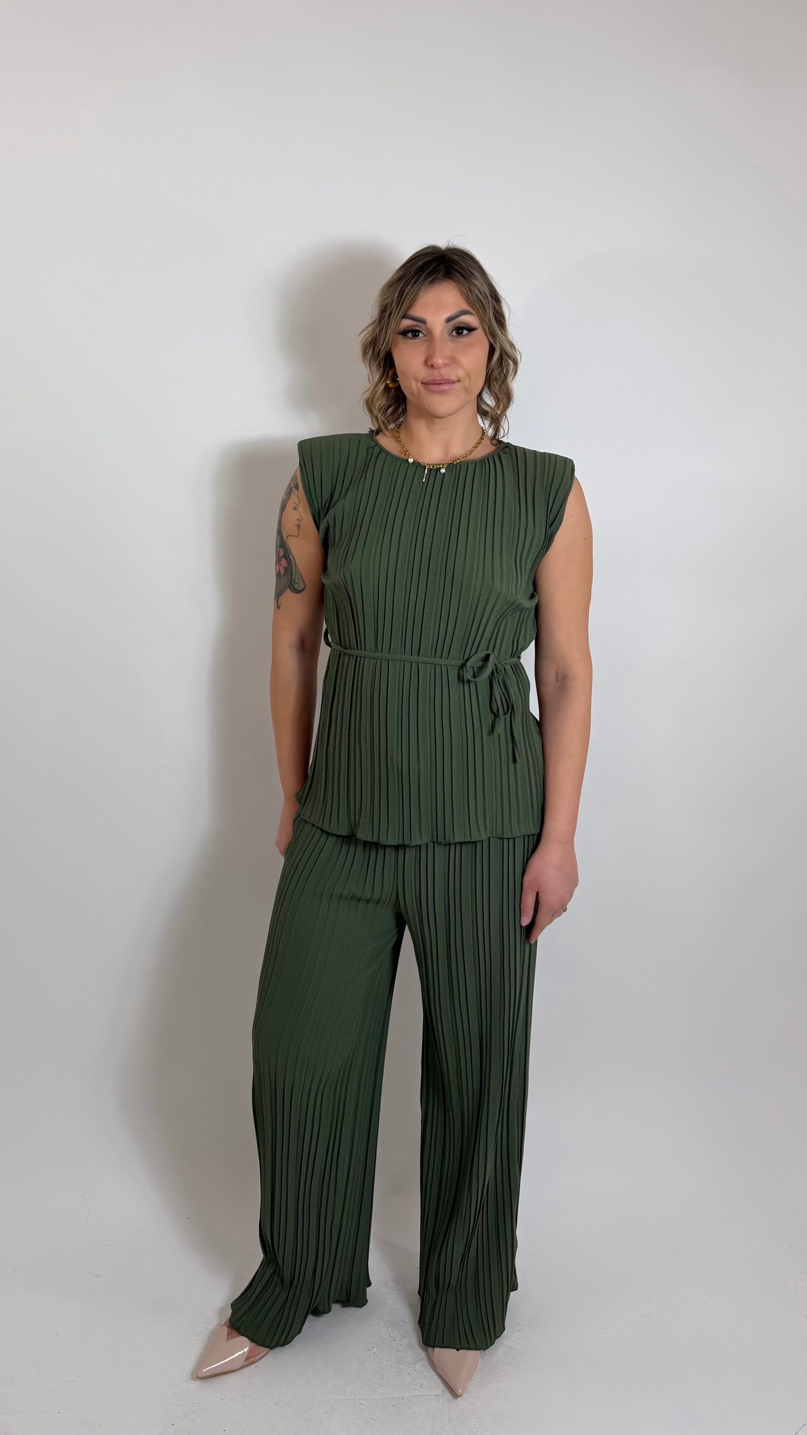 Plissè Couture Set Verde Utility