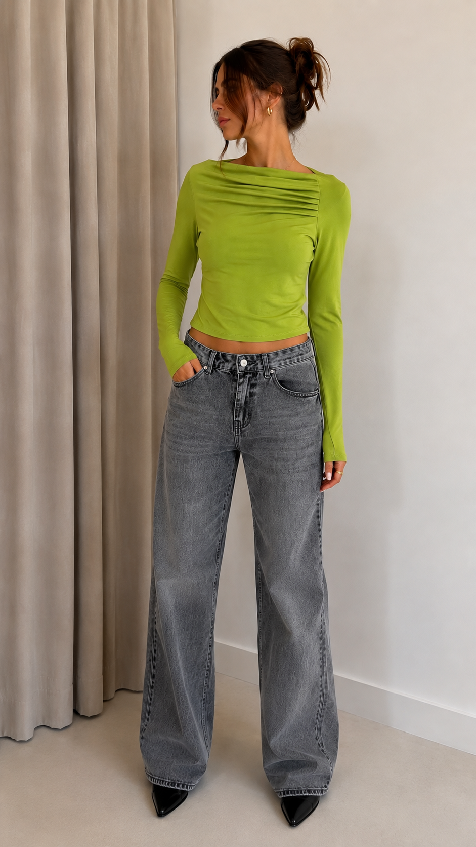 Maglia Skim Crop Verde