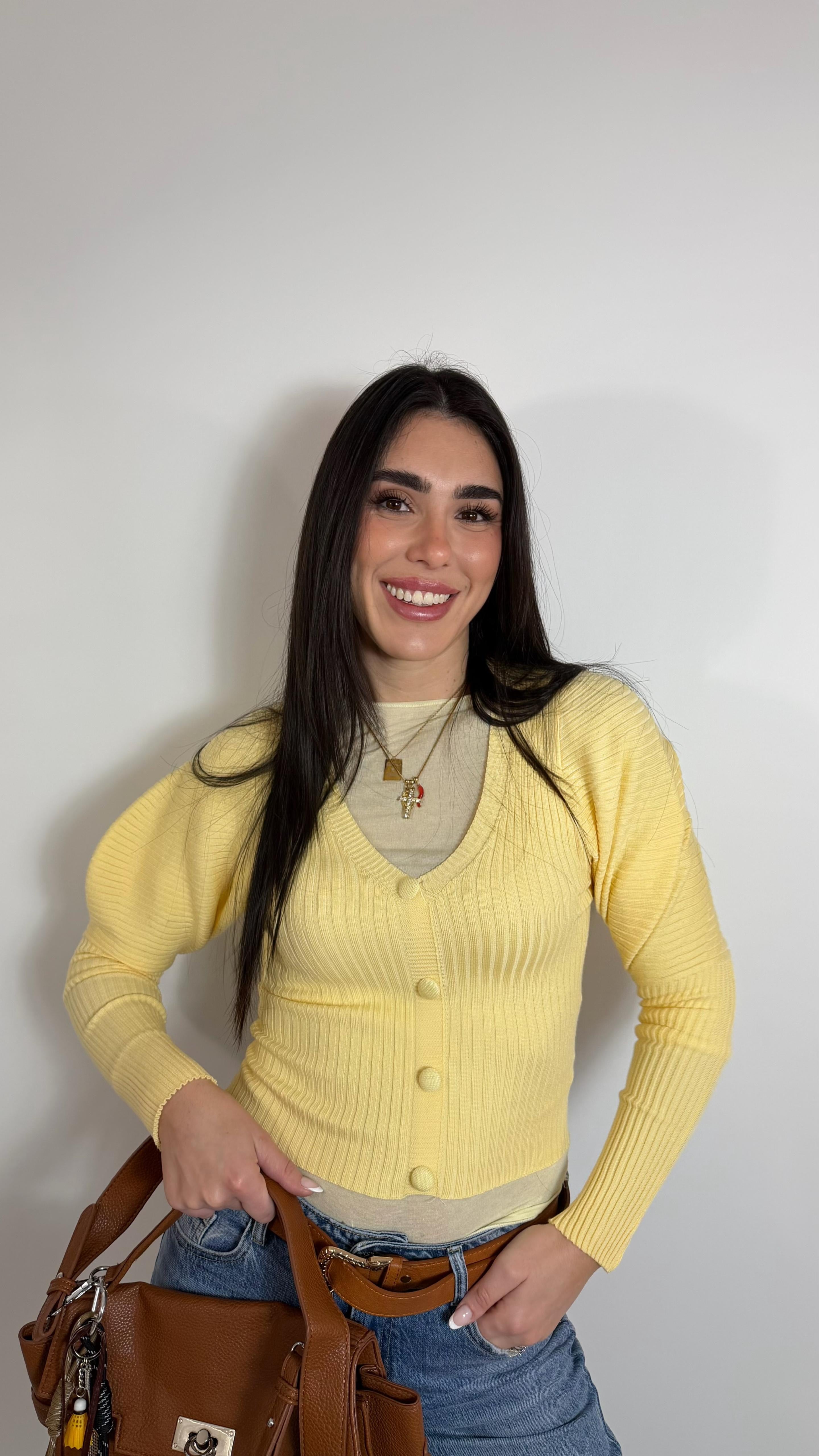 Pull Rib Knit Giallo