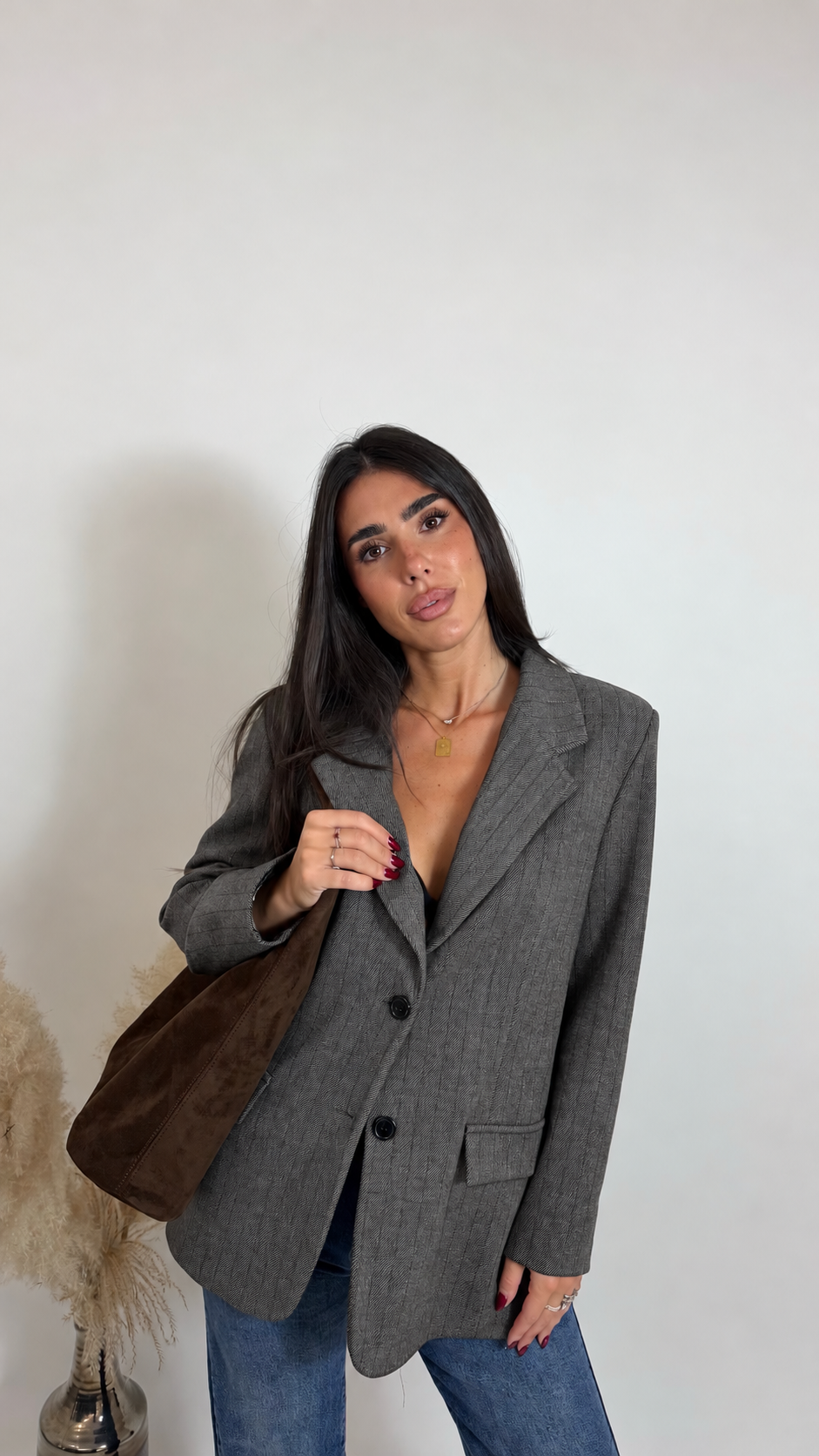 Blazer Gessato Grigio