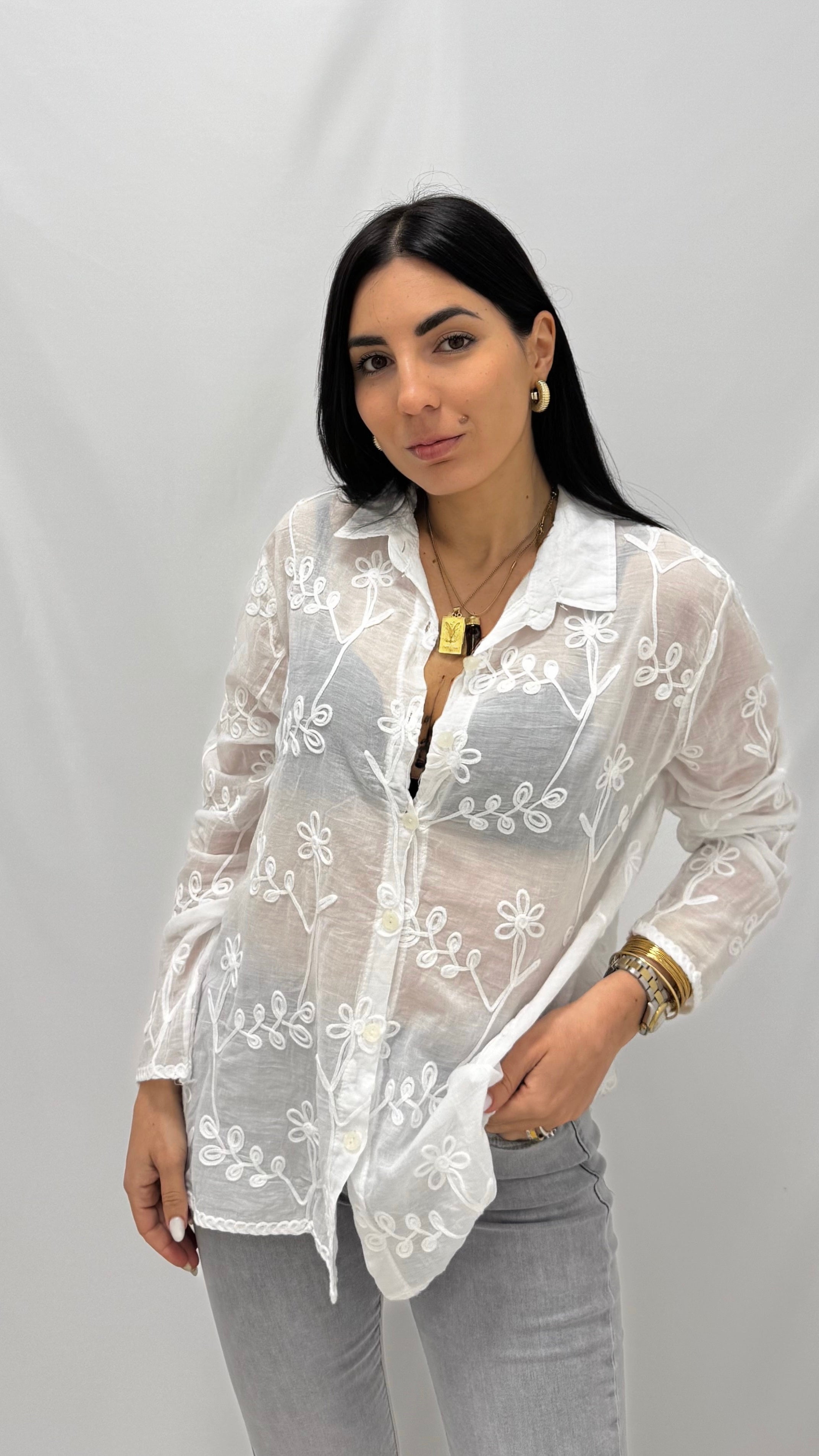Blusa Ricamata Bianca