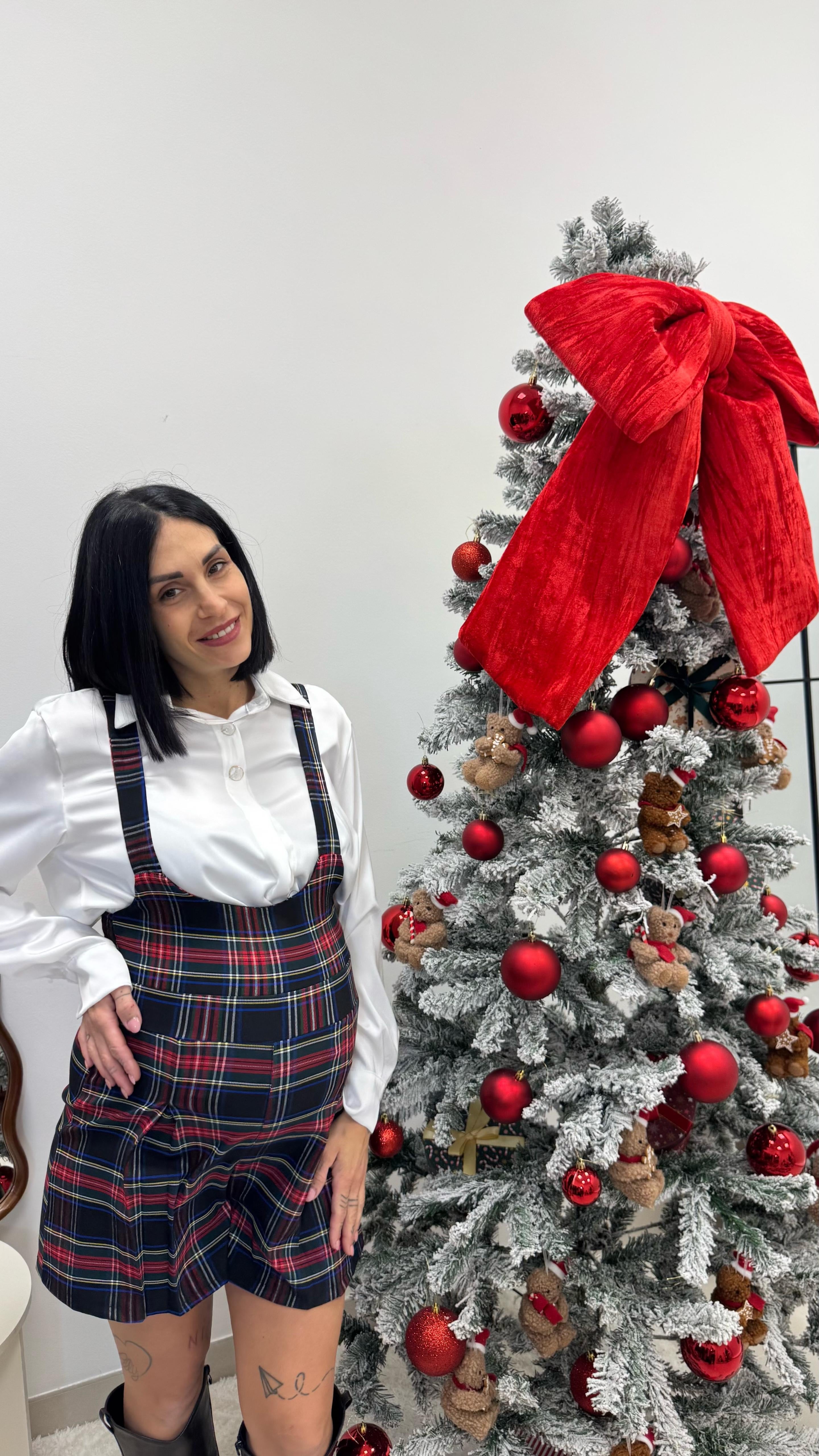 🎄 Mini Salopette Tartan Blu
