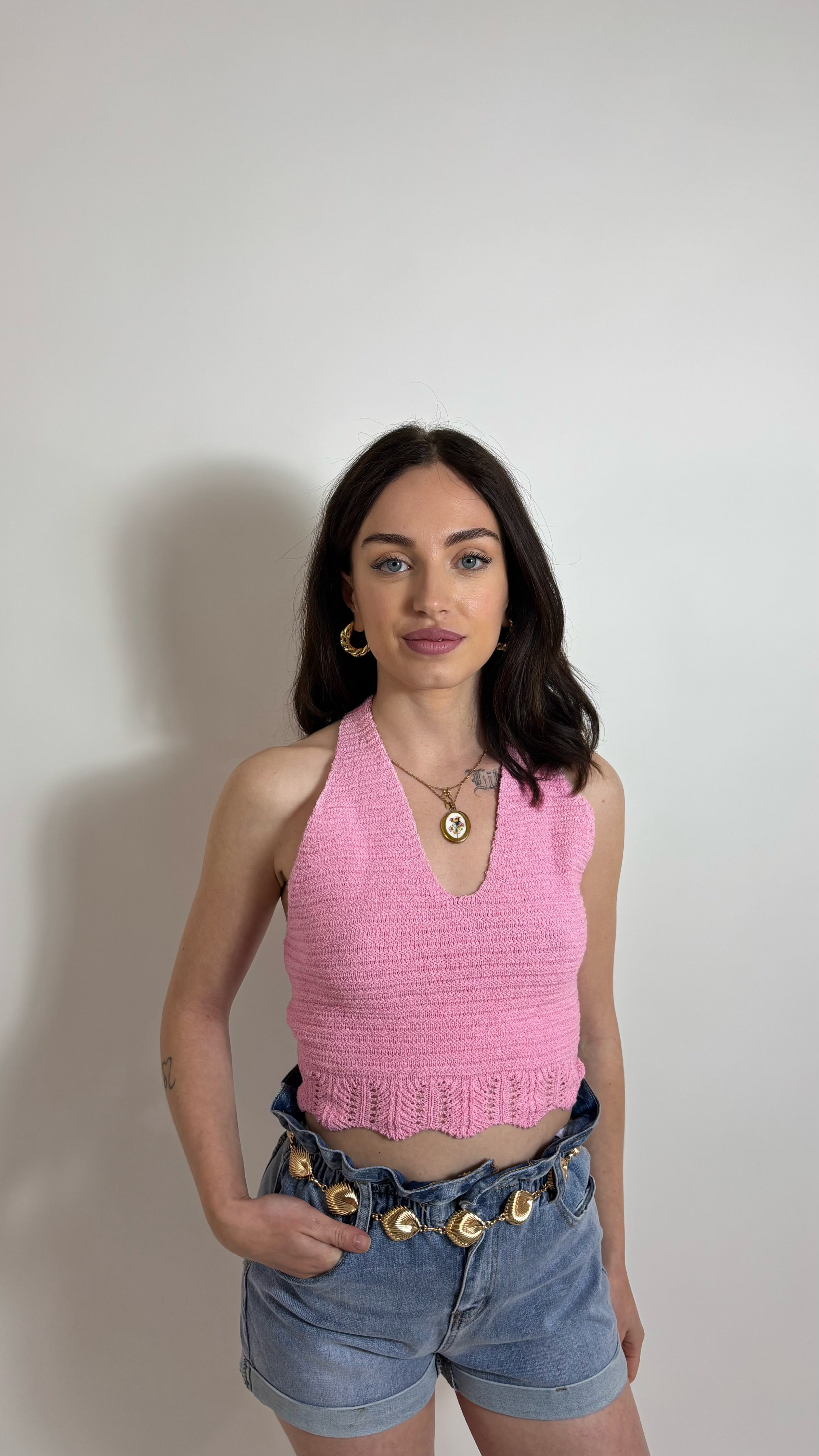 Top Crochet Positano Pink