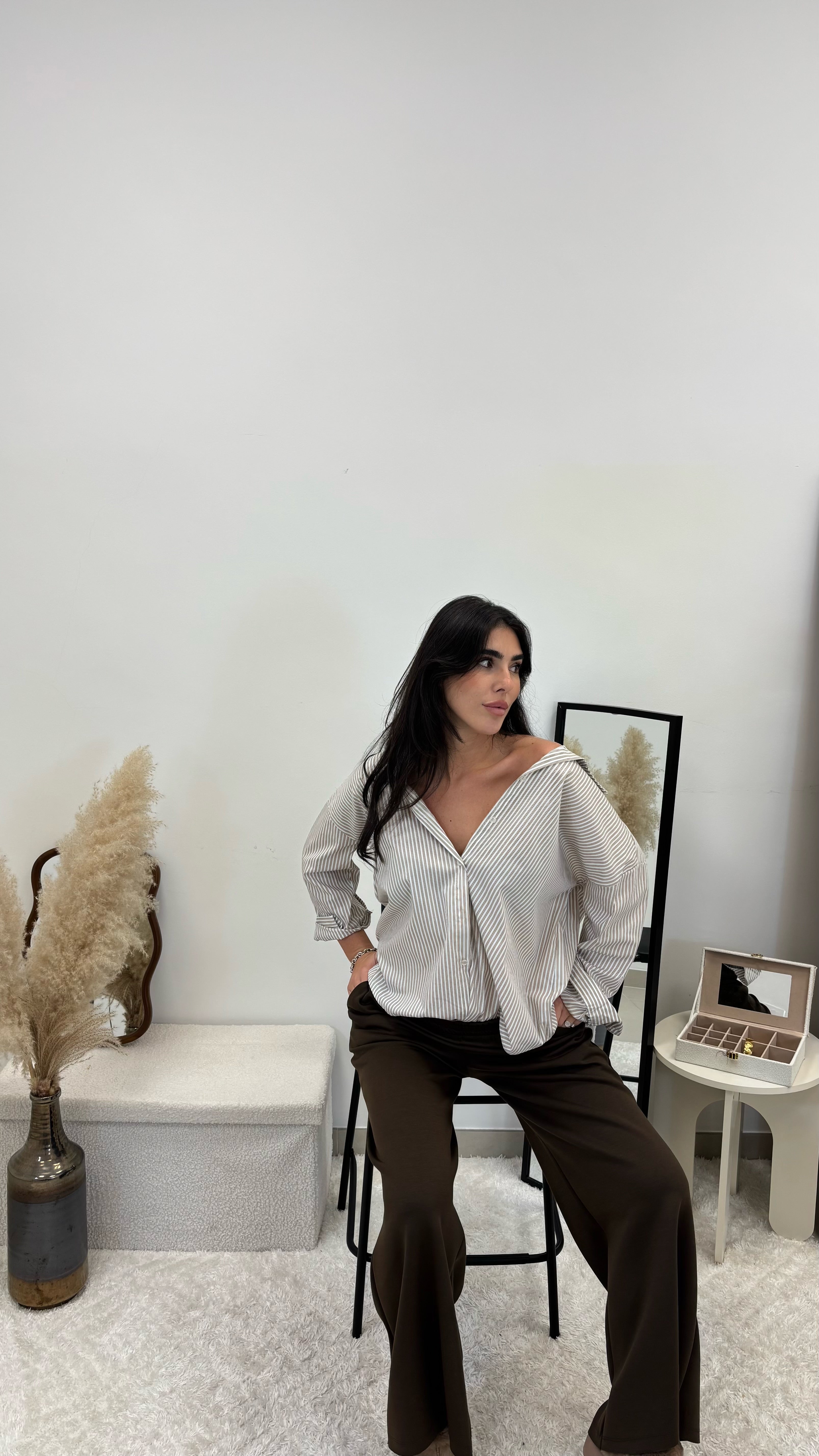 Camicia Stripes Camel