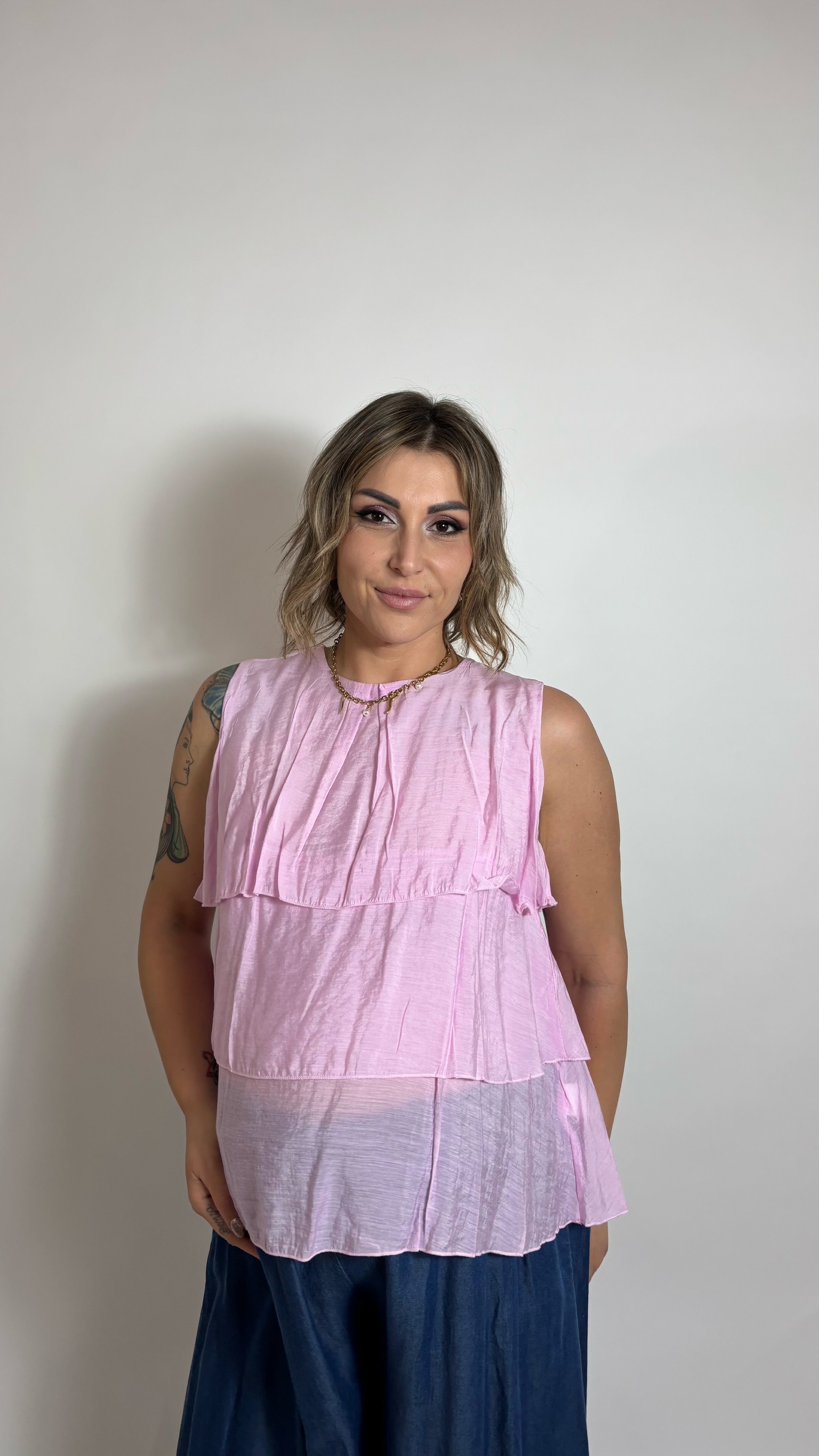 Canotta Volant Pink