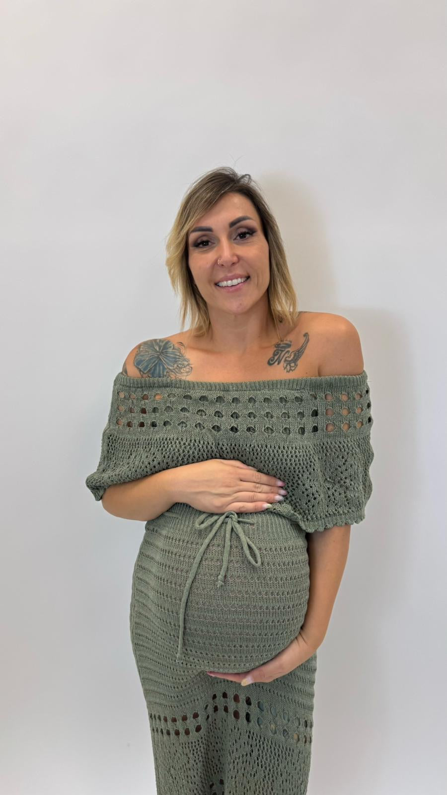 Abito Crochet Olive