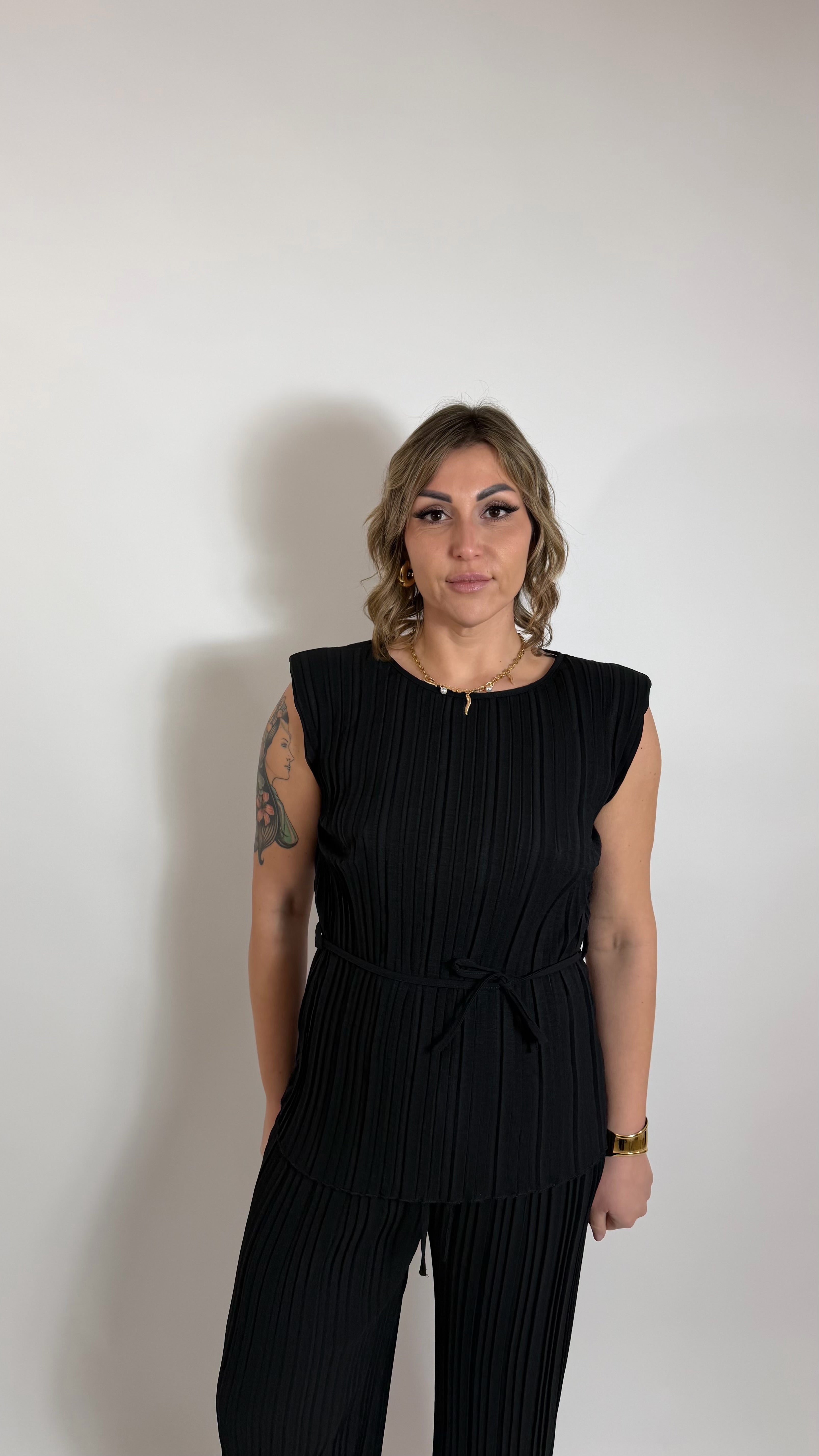 Plissè Couture Set Nero