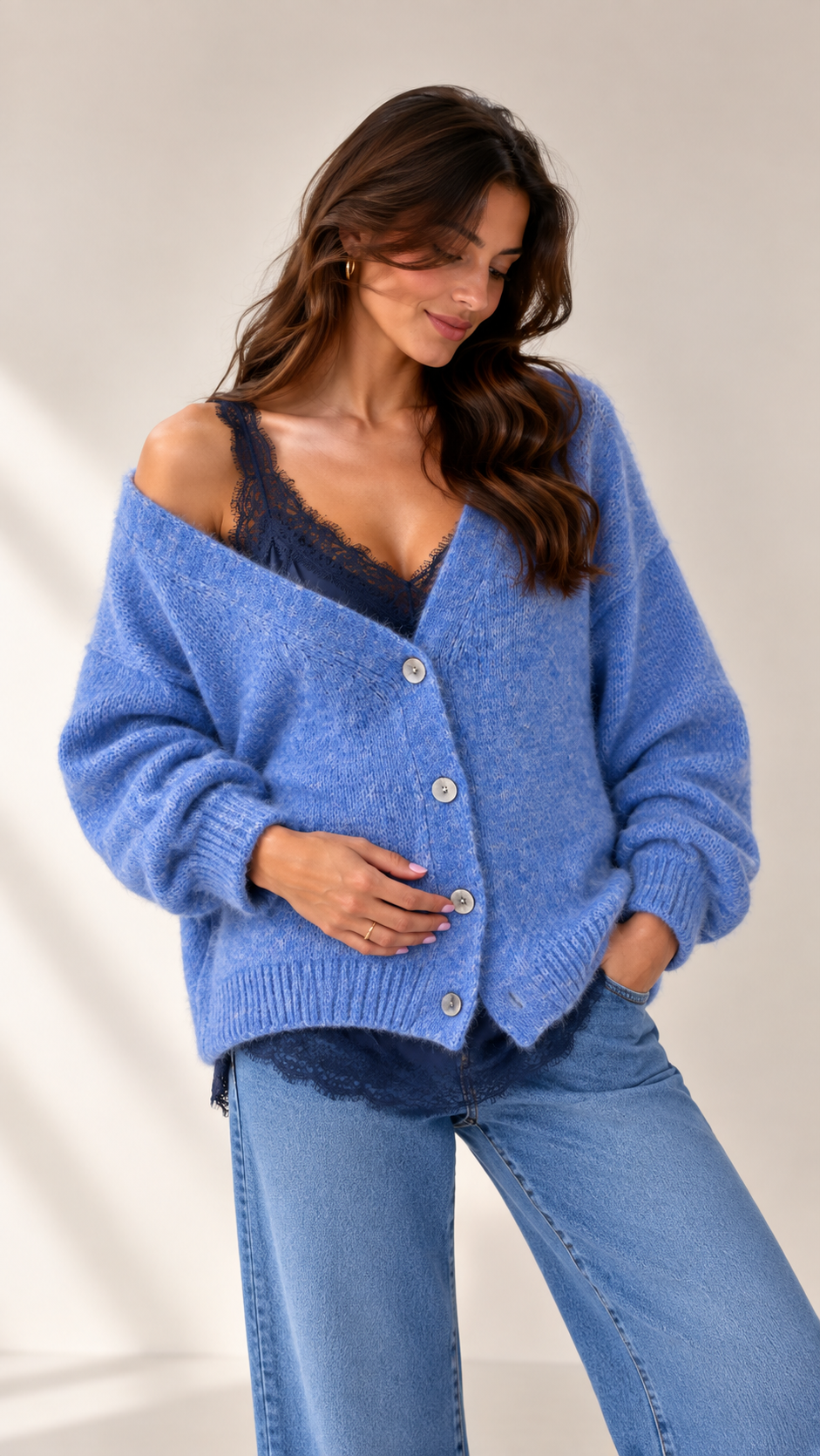 Top Silk&Lace Blu Notte