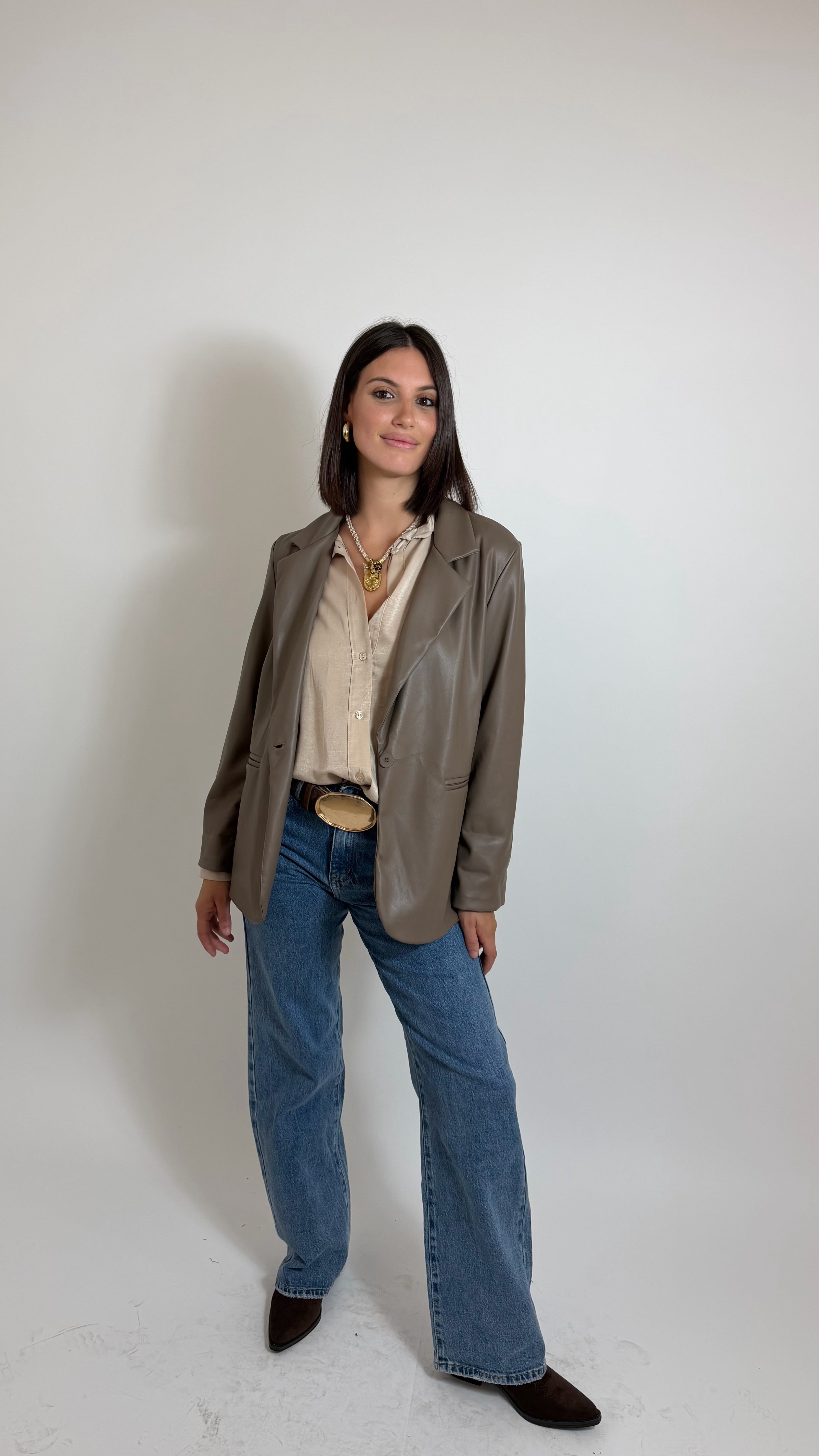 Blazer Ecopelle Tortora