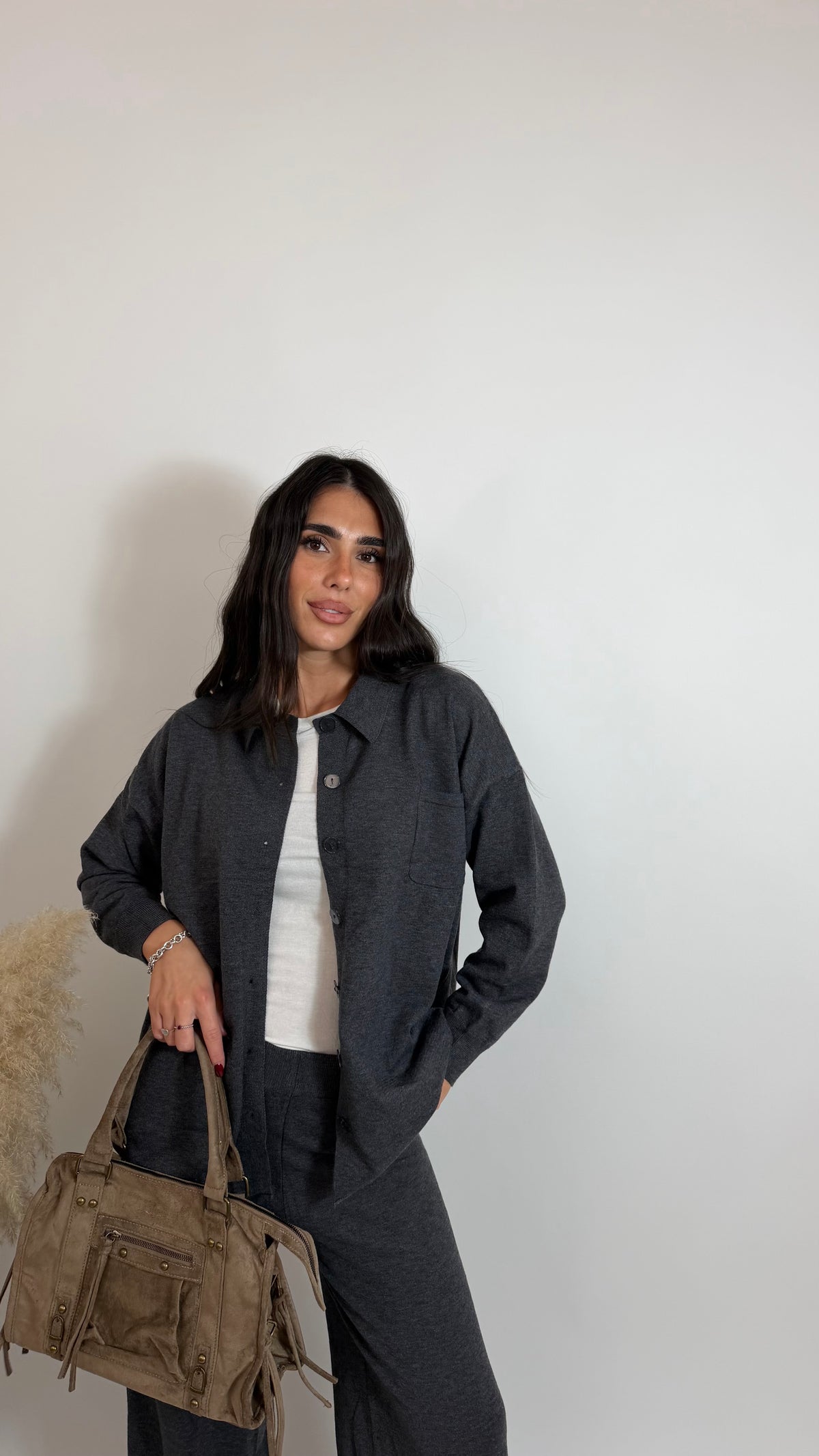 Polo Cordset Grigio Piombo