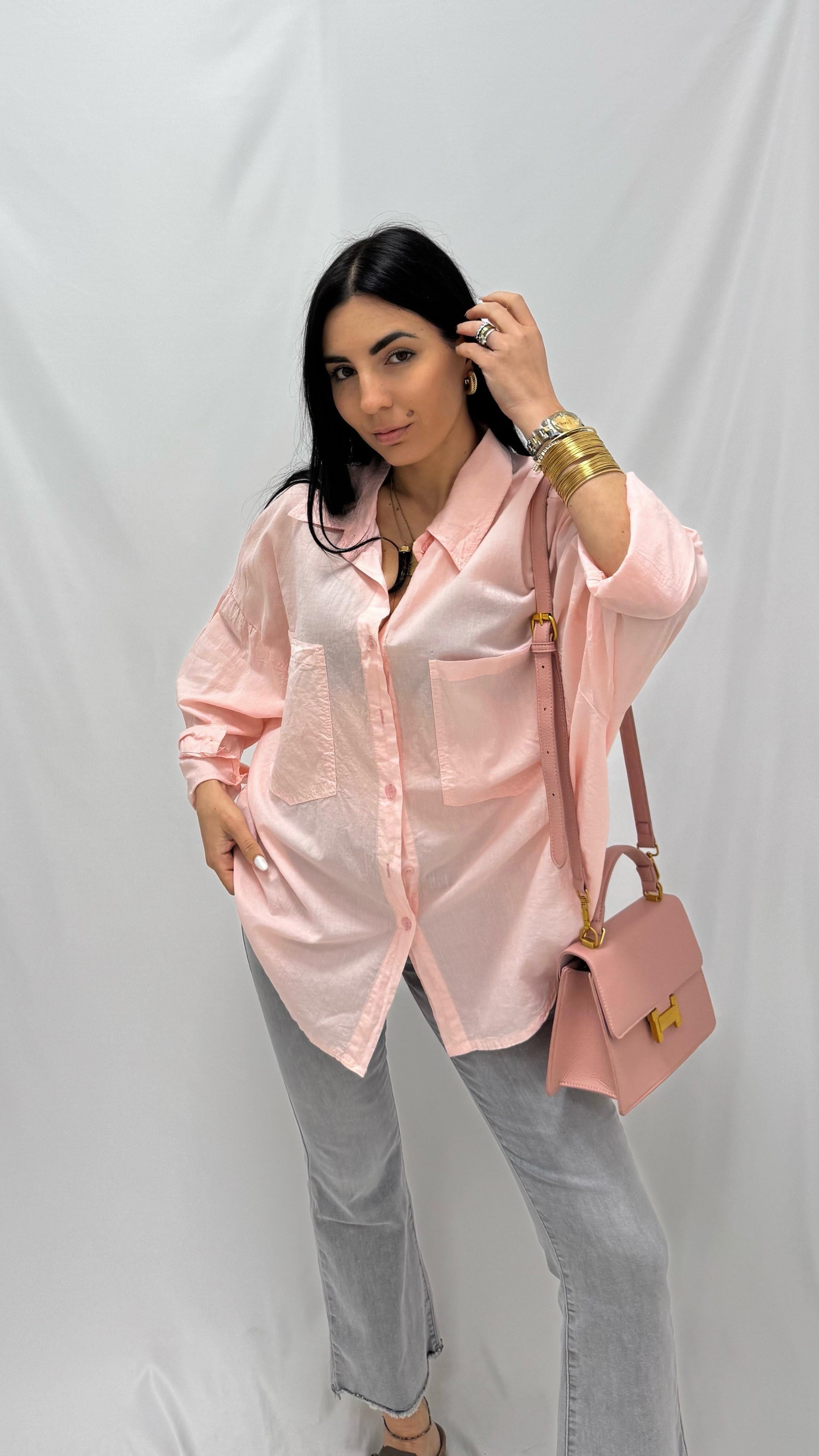 Camicia 100% cotone Rosa