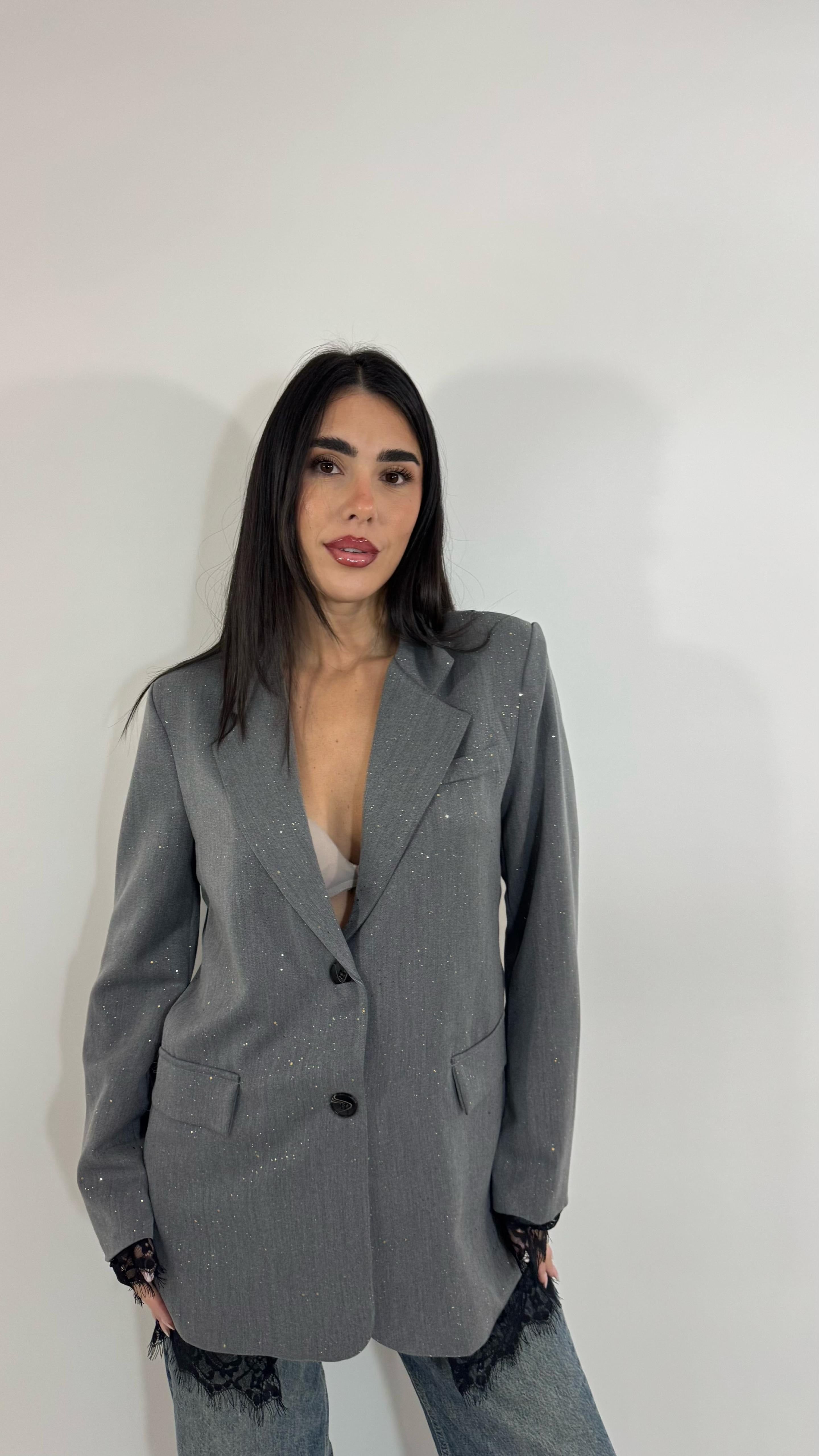 🥂Giacca Galaxy Lace Grigio Perla