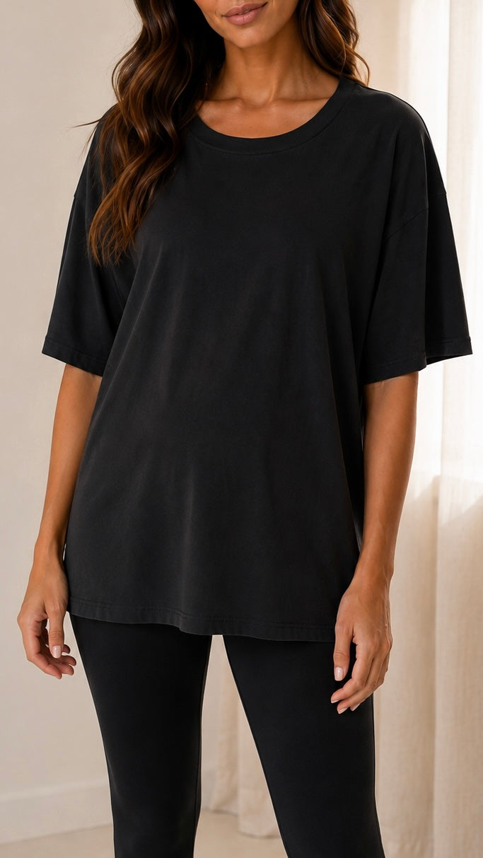 T-Shirt Soft Girocollo Nero
