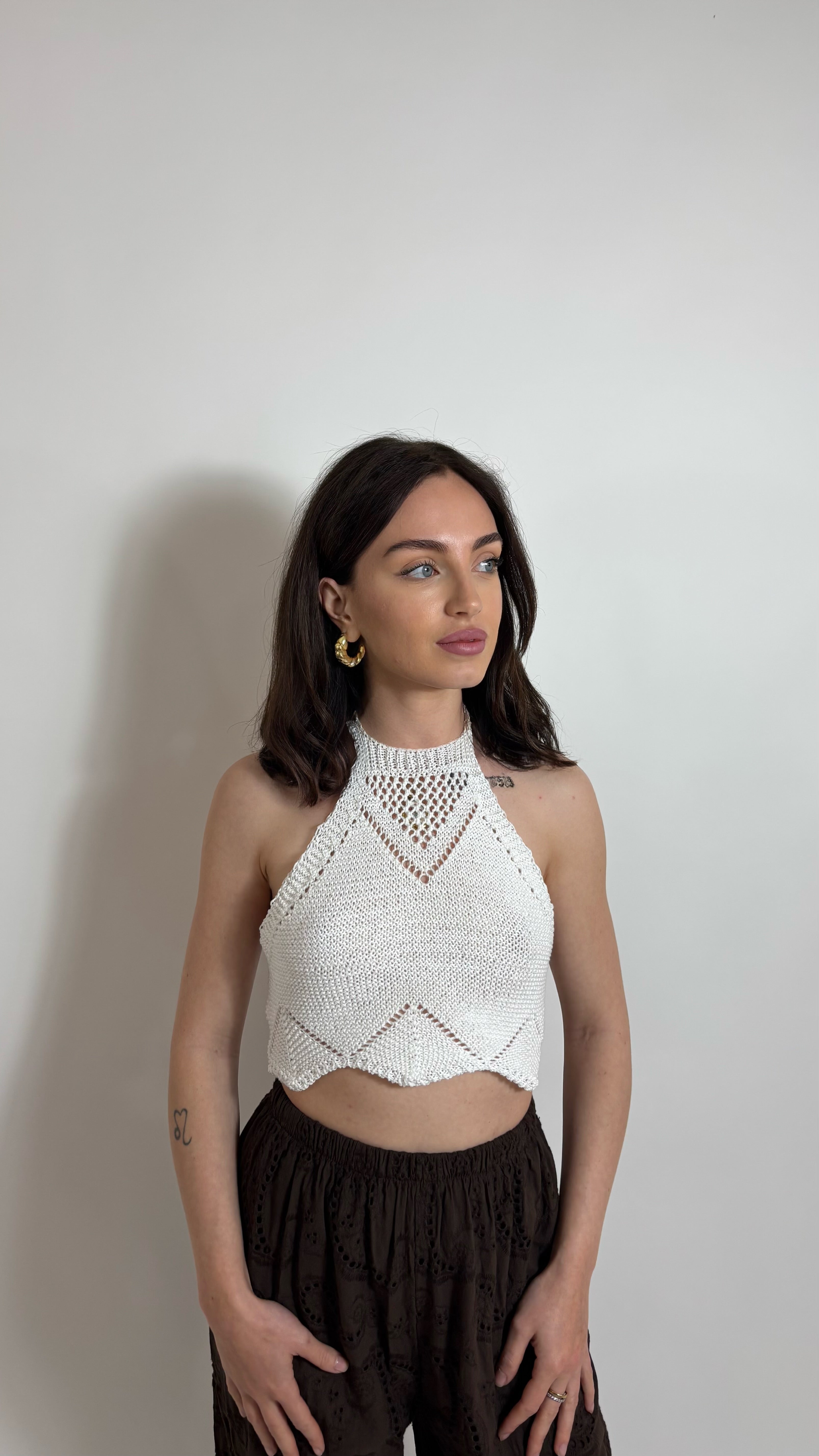 Top Crochet Panarea Bianco