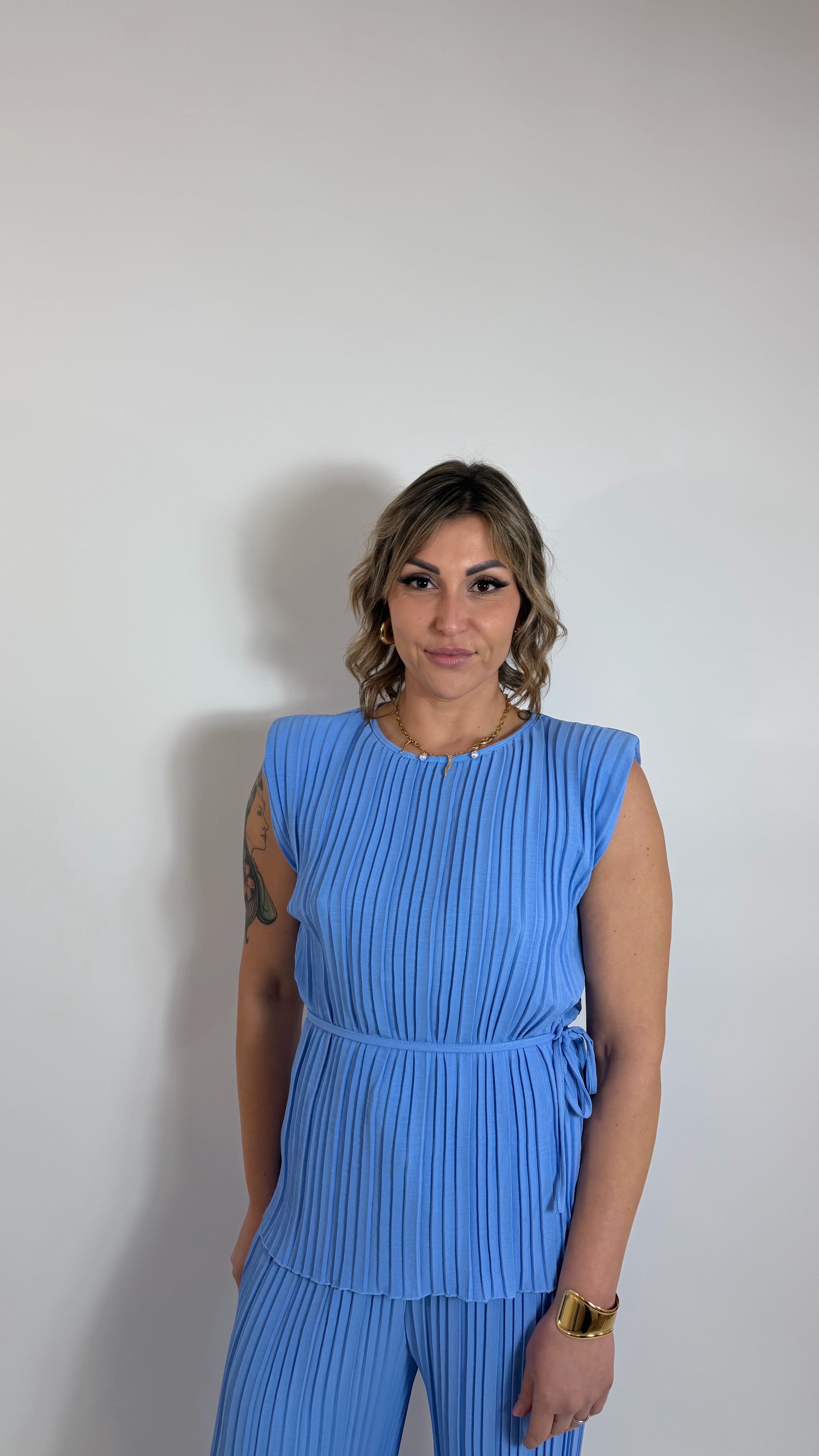 Plissè Couture Set Cielo