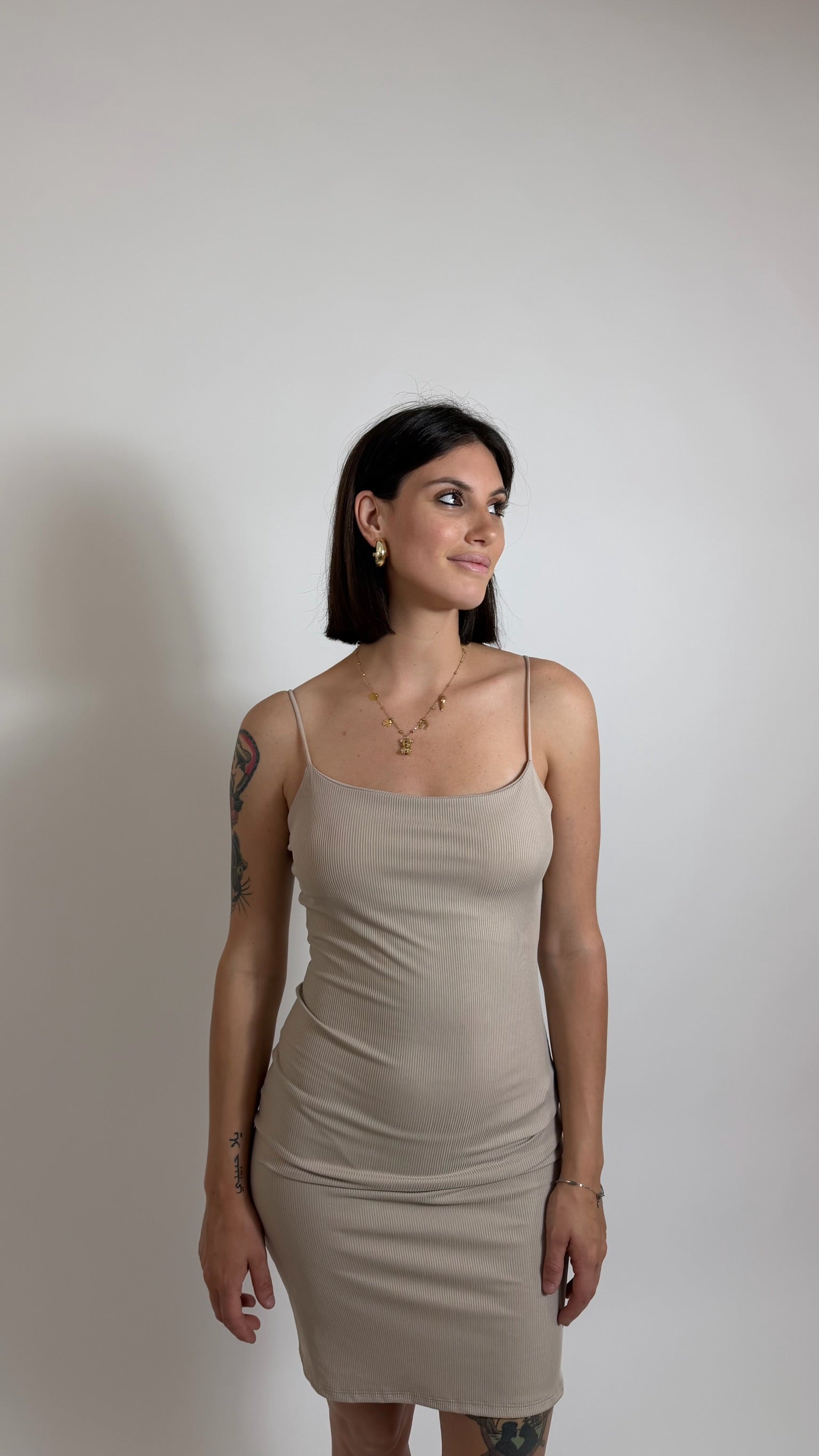 Mini Abito Basic Nude