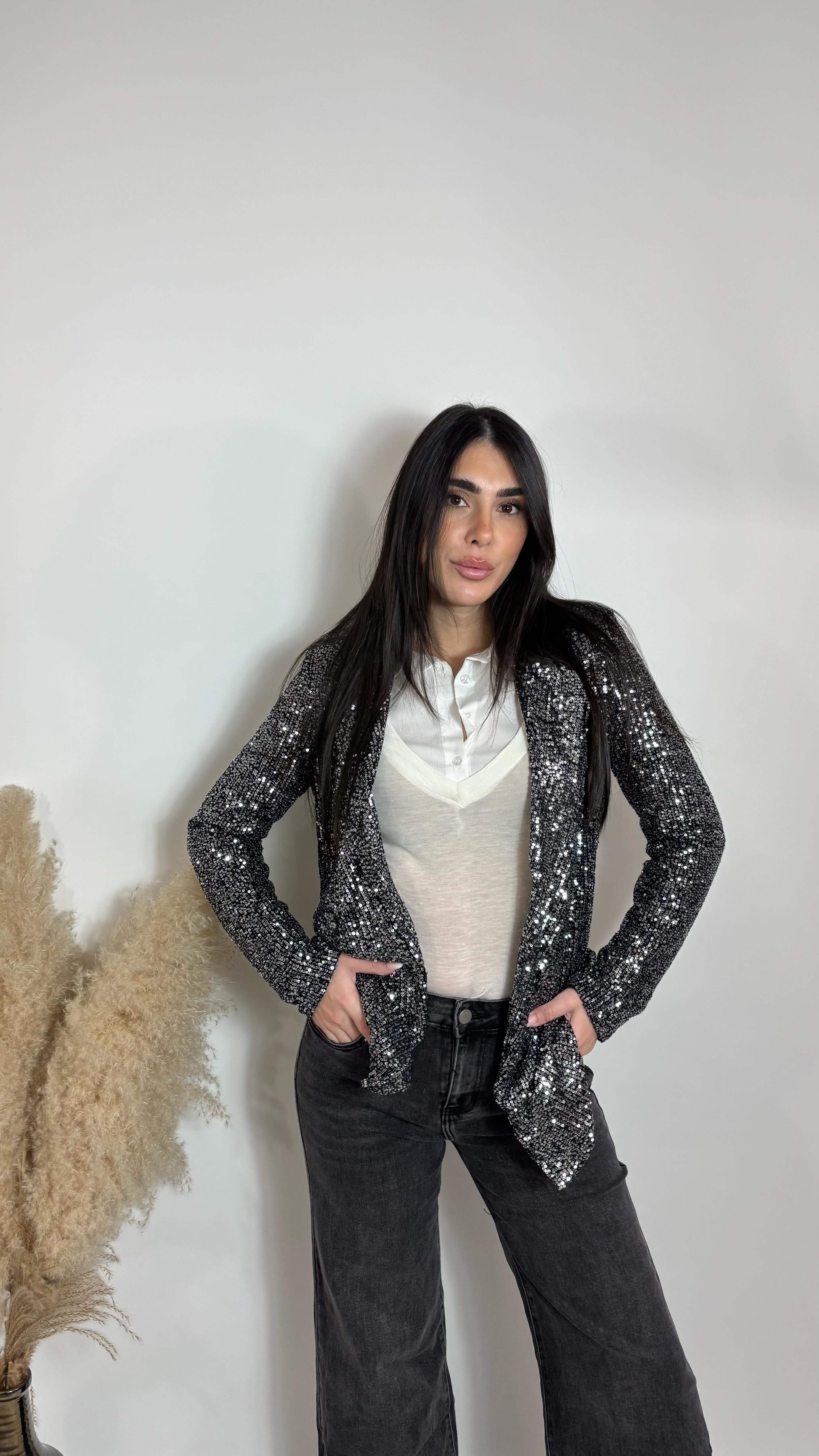 ✨Blazer Sparkling Black Silver
