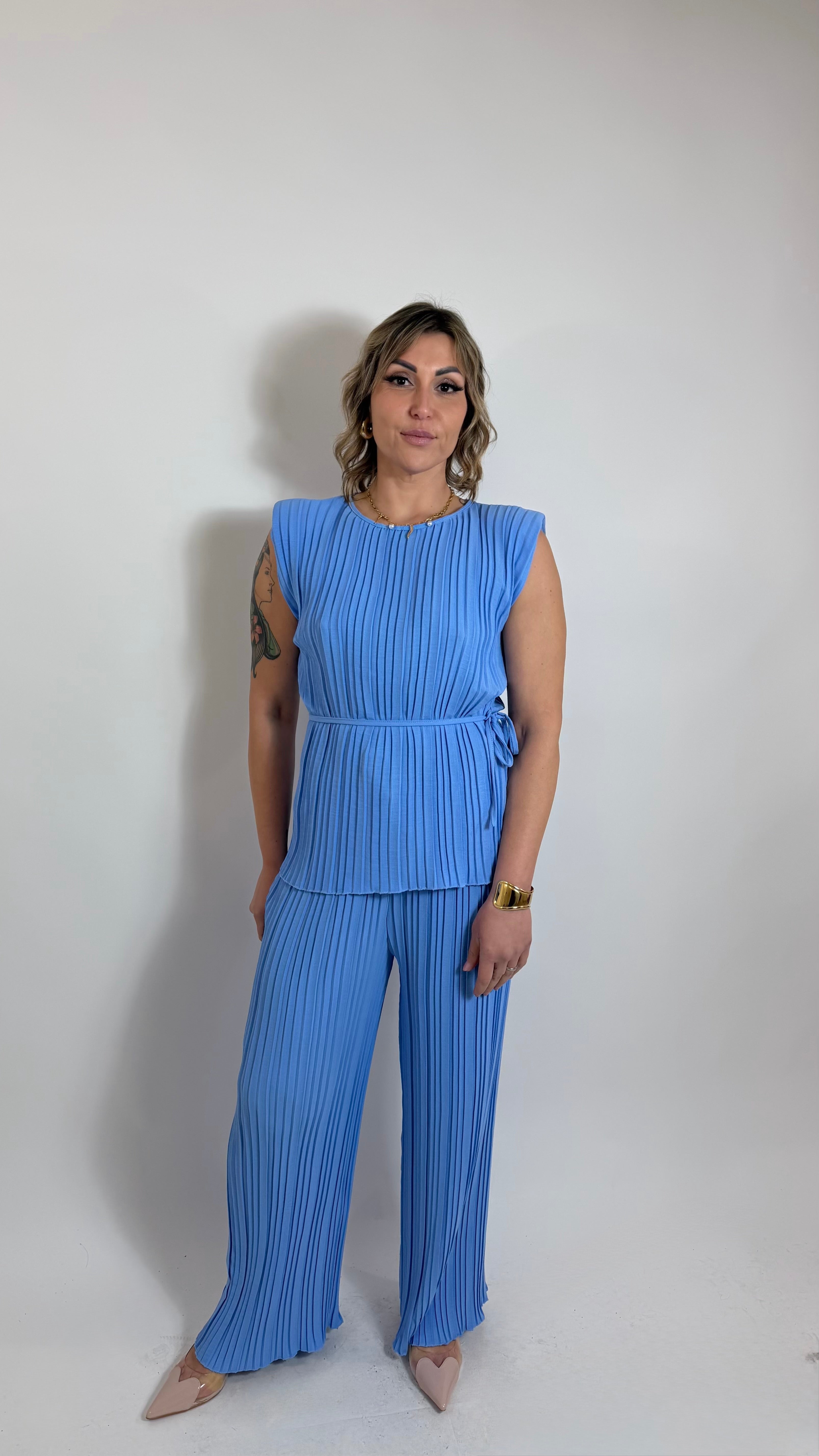 Plissè Couture Set Cielo