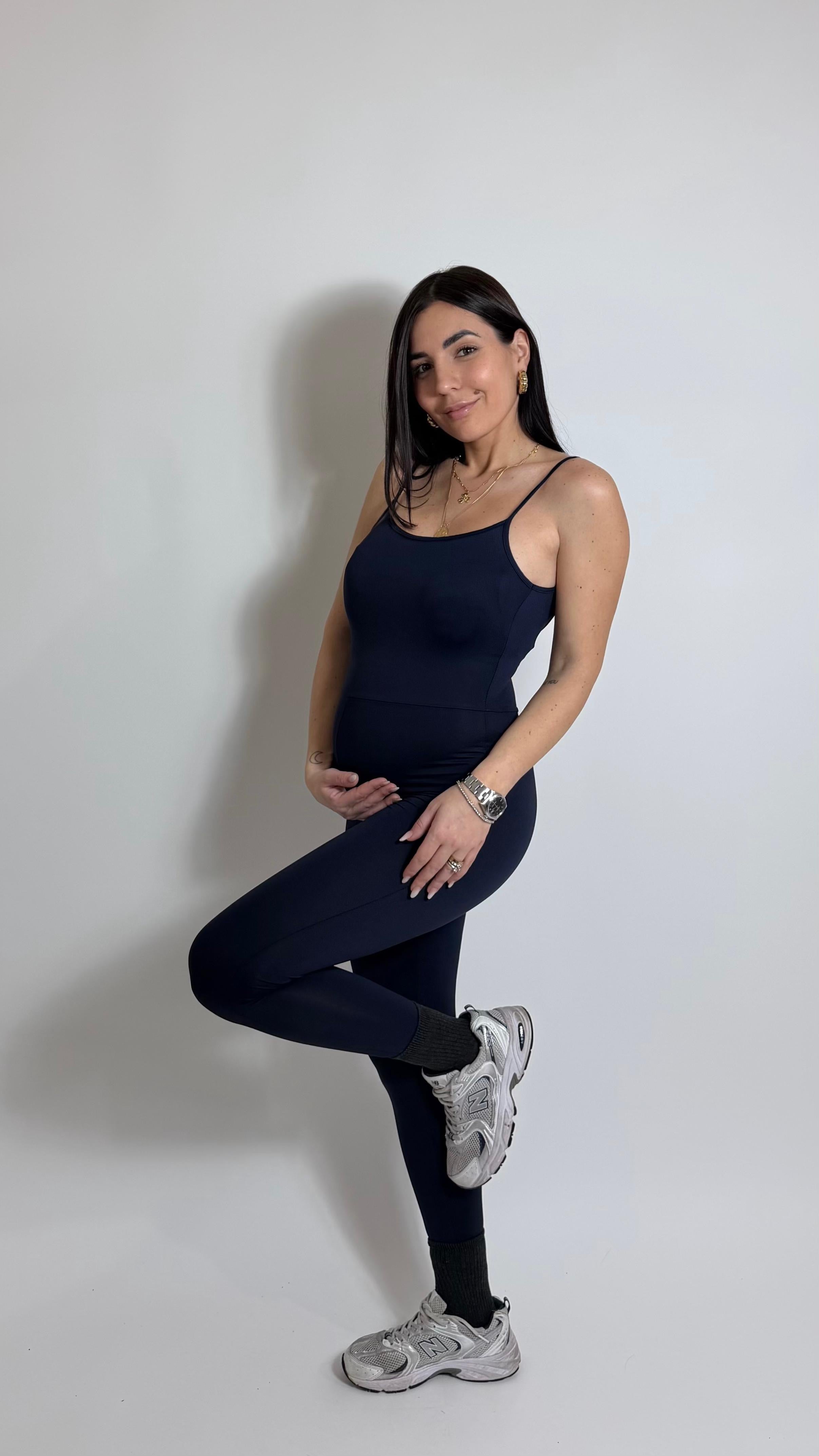 Jumpsuit Second Skin - Bretella Sottile - Sigaretta / Blu Notte