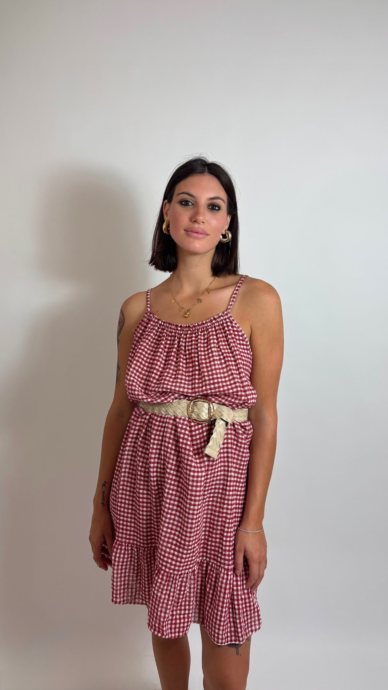 Happy Dress Vichy Burgundy