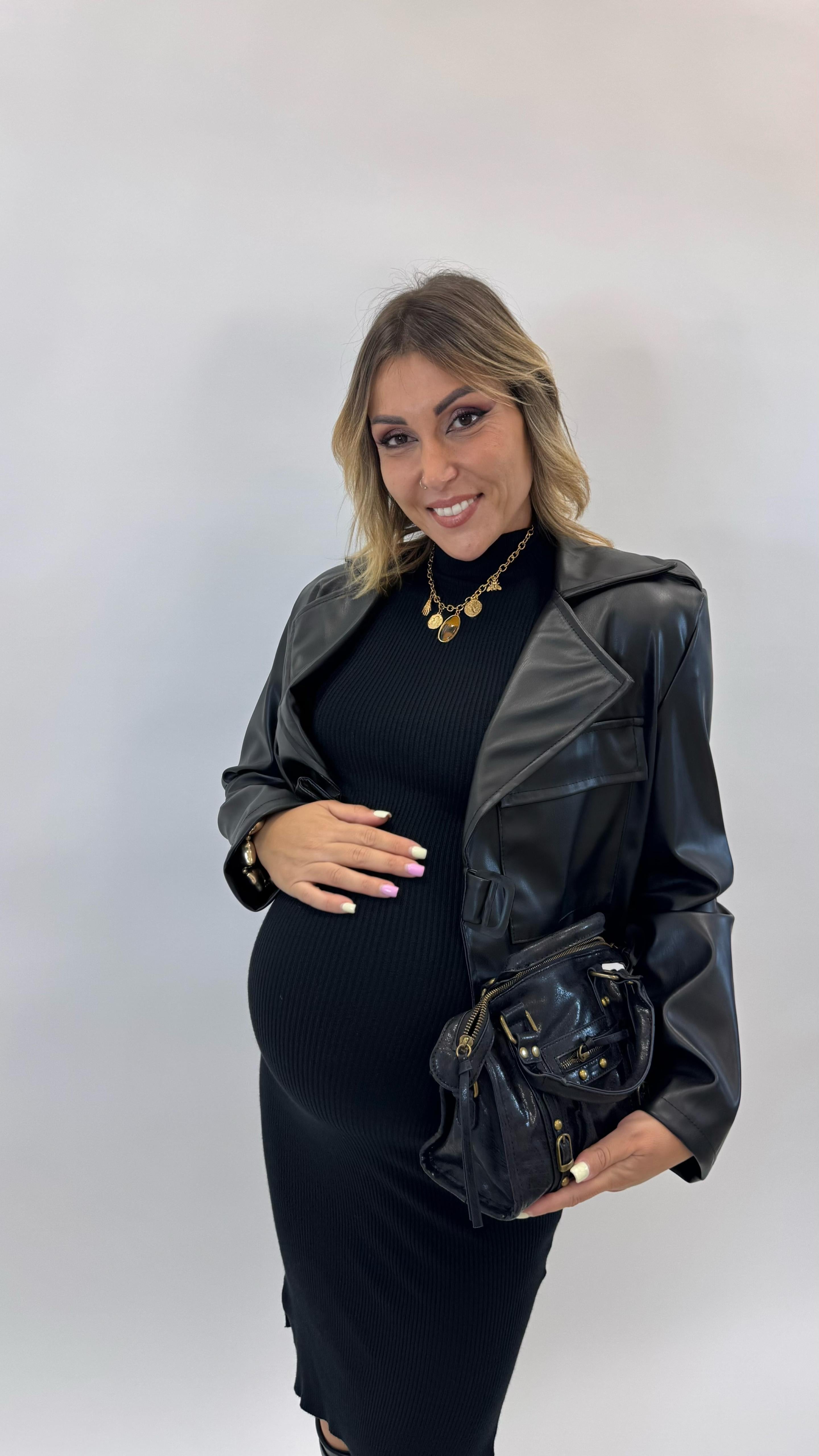 Mini Trench Ecopelle Nero