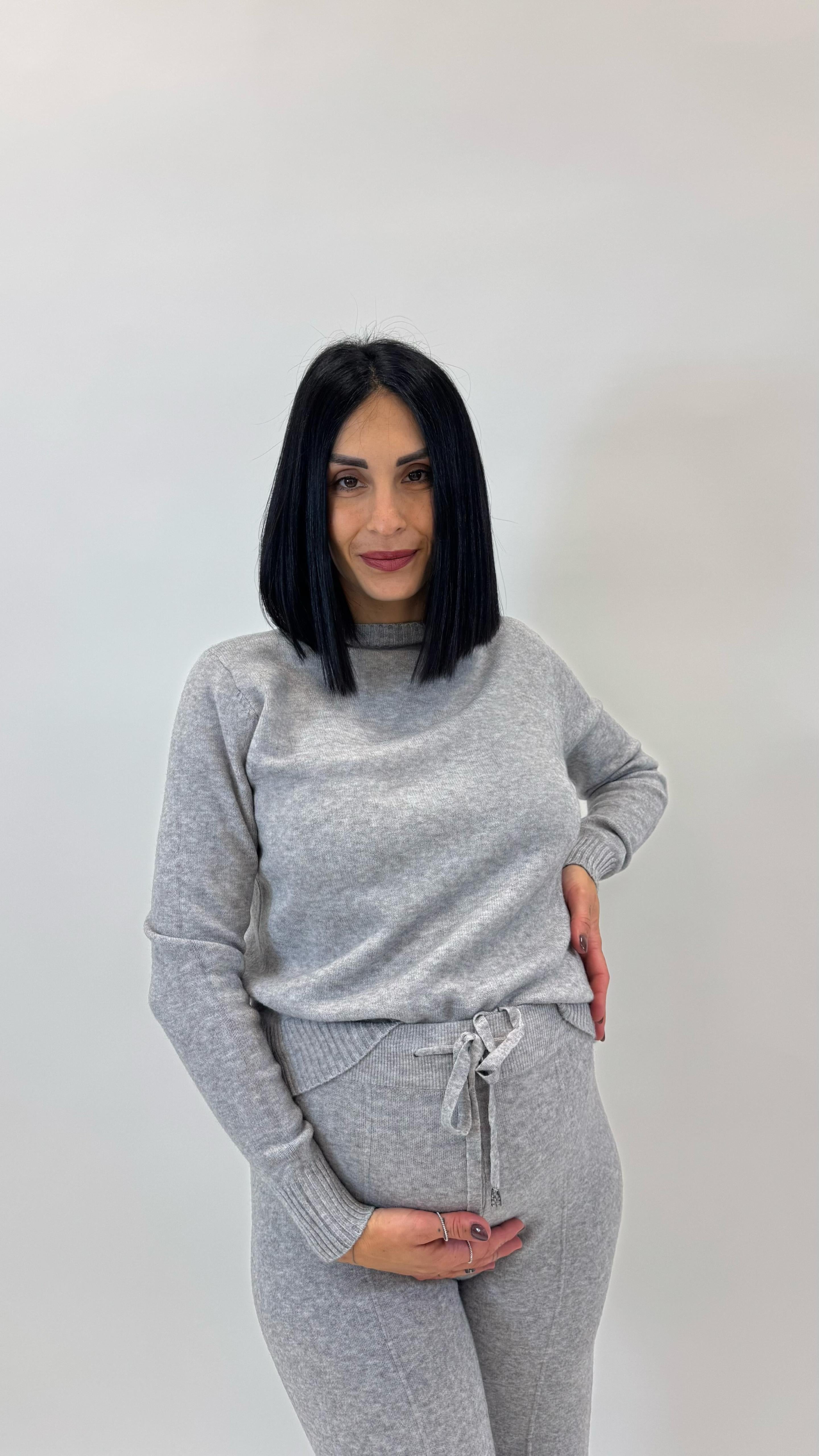 Pull Maglina Morbida Top Quality Grigio Perla