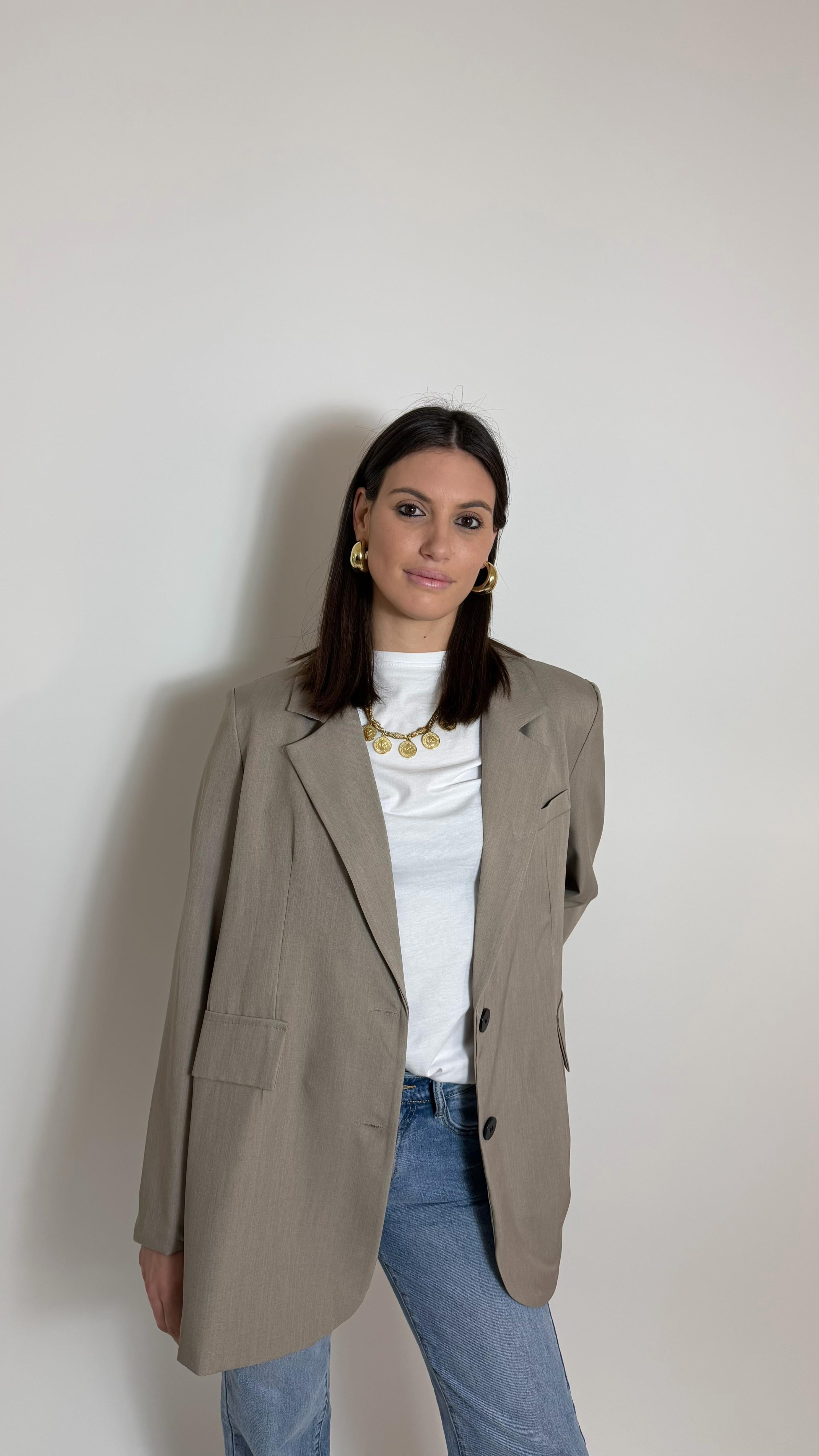 Giacca Oversize Tortora