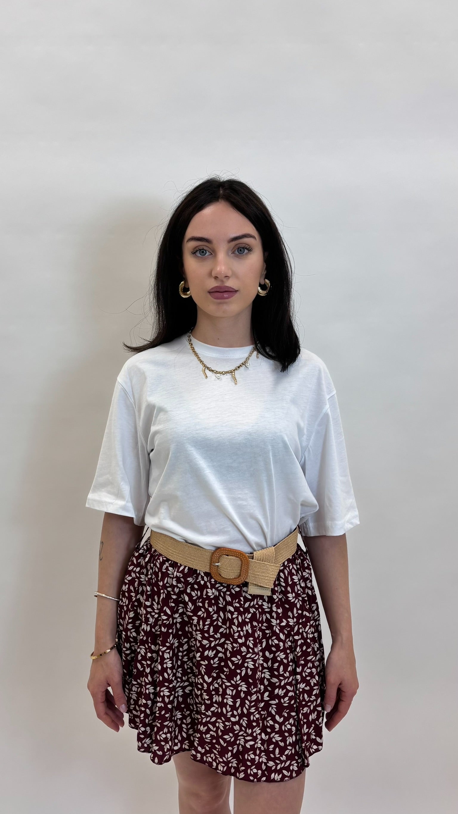 Skort Bloom con Cintura Rosso India