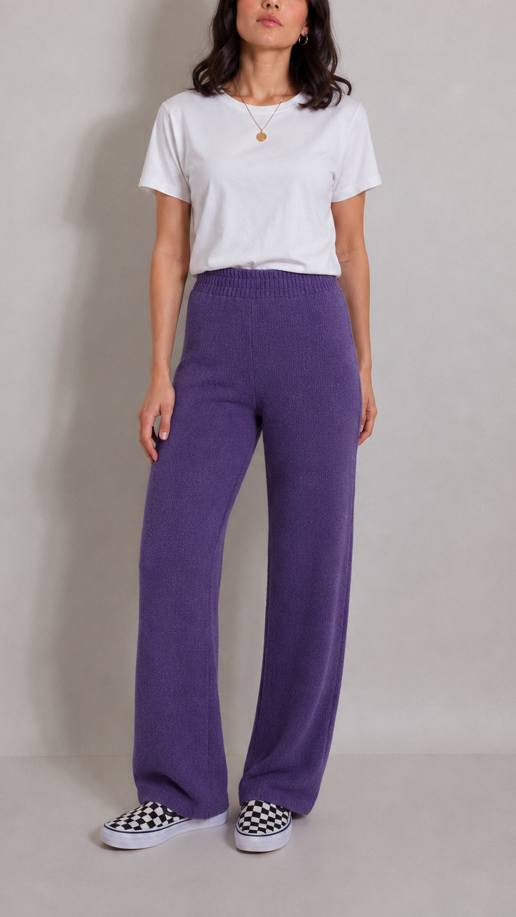 Pantalone in Maglina Viola