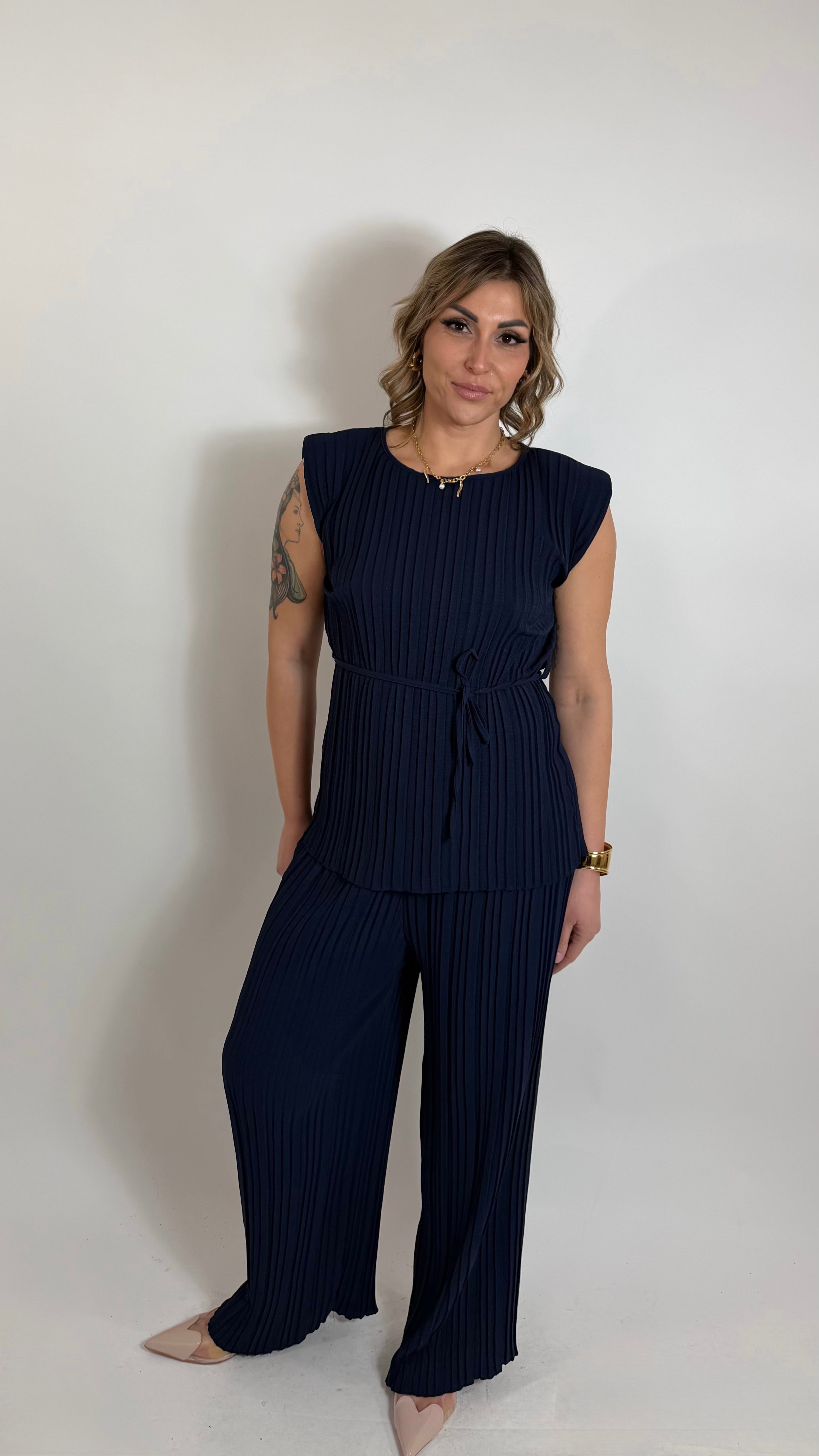 Plissè Couture Set Blu