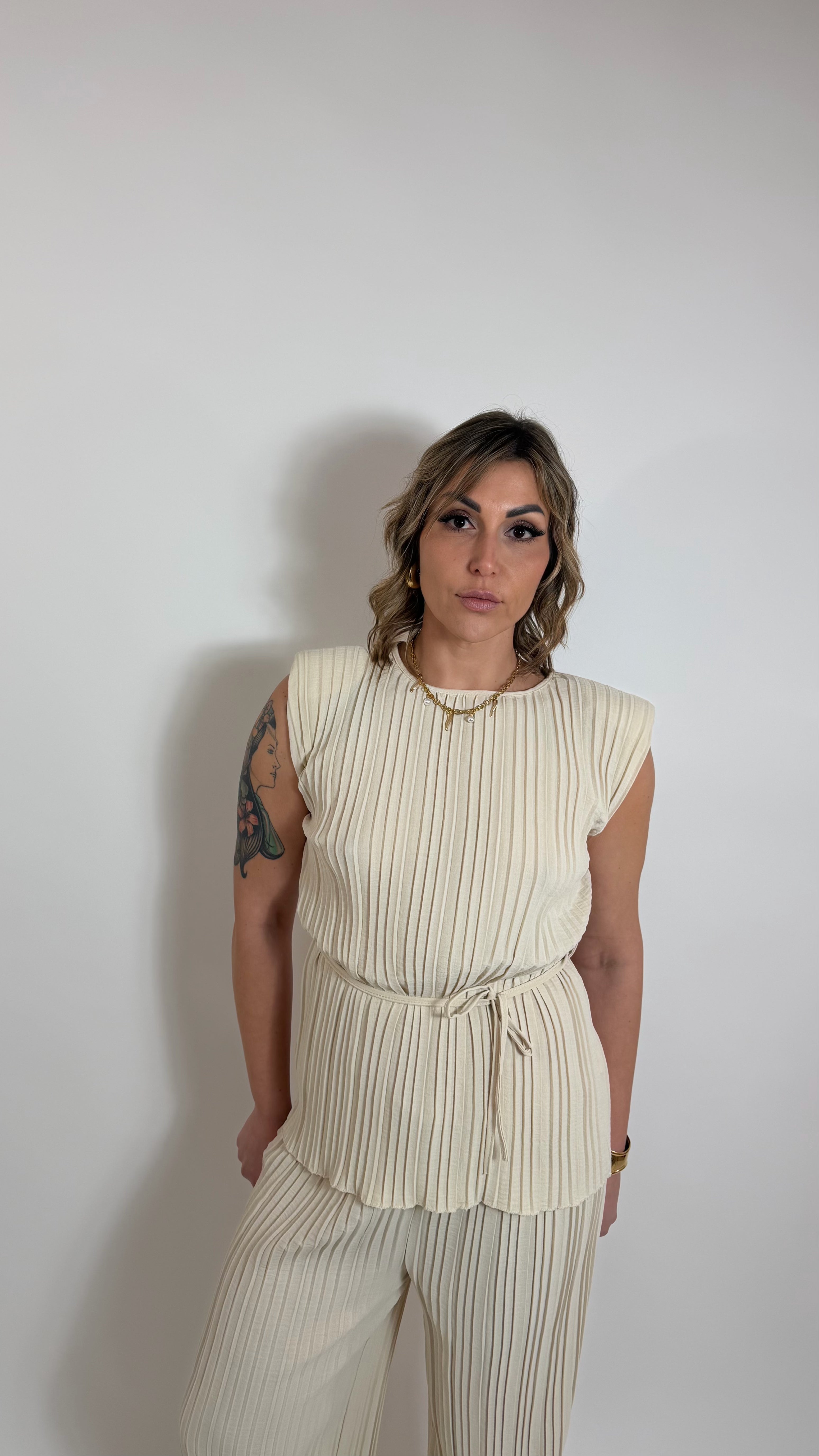 Plissè Couture Set Burro