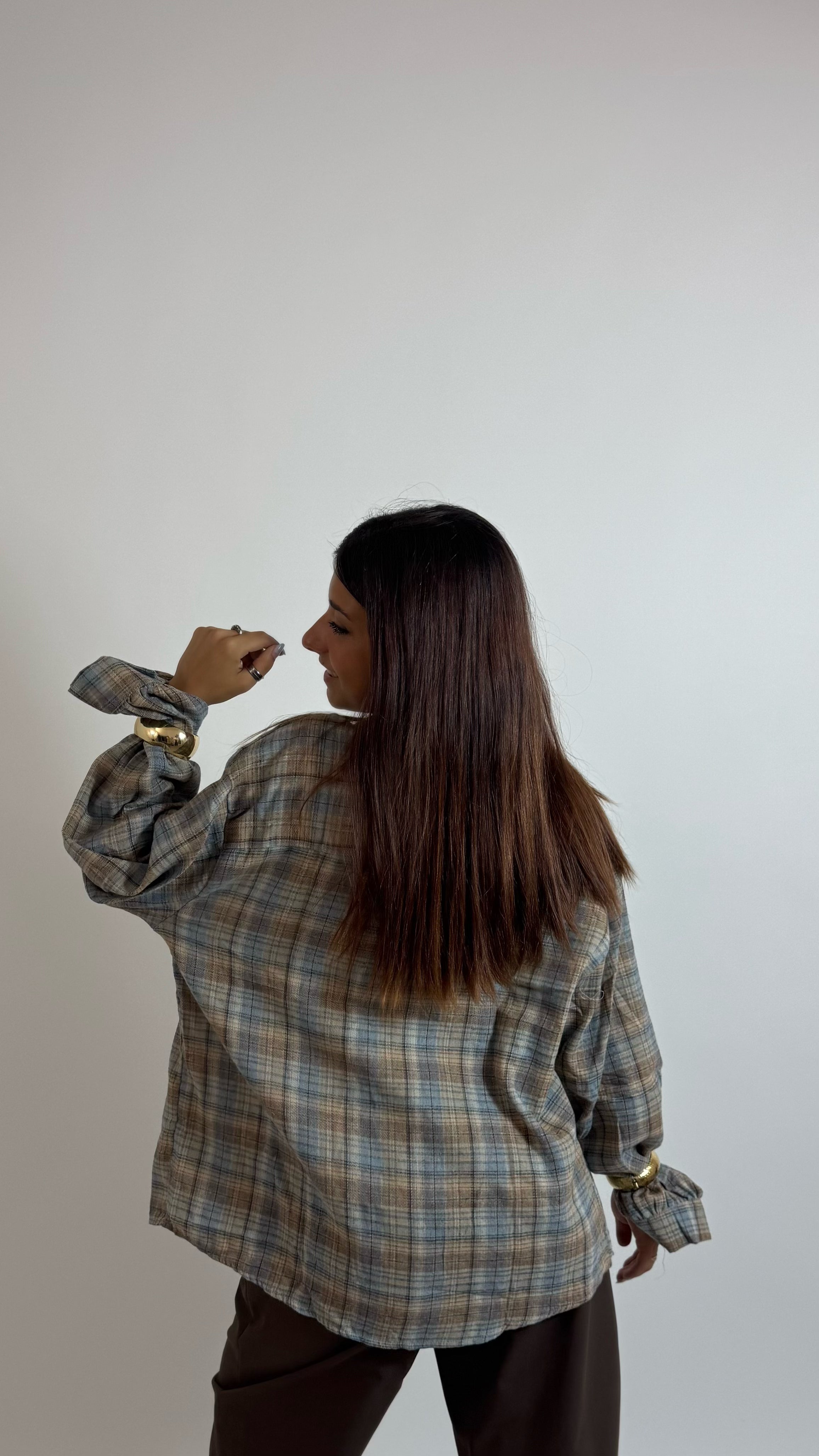 Camicia Autumn Check Sky/Ecru