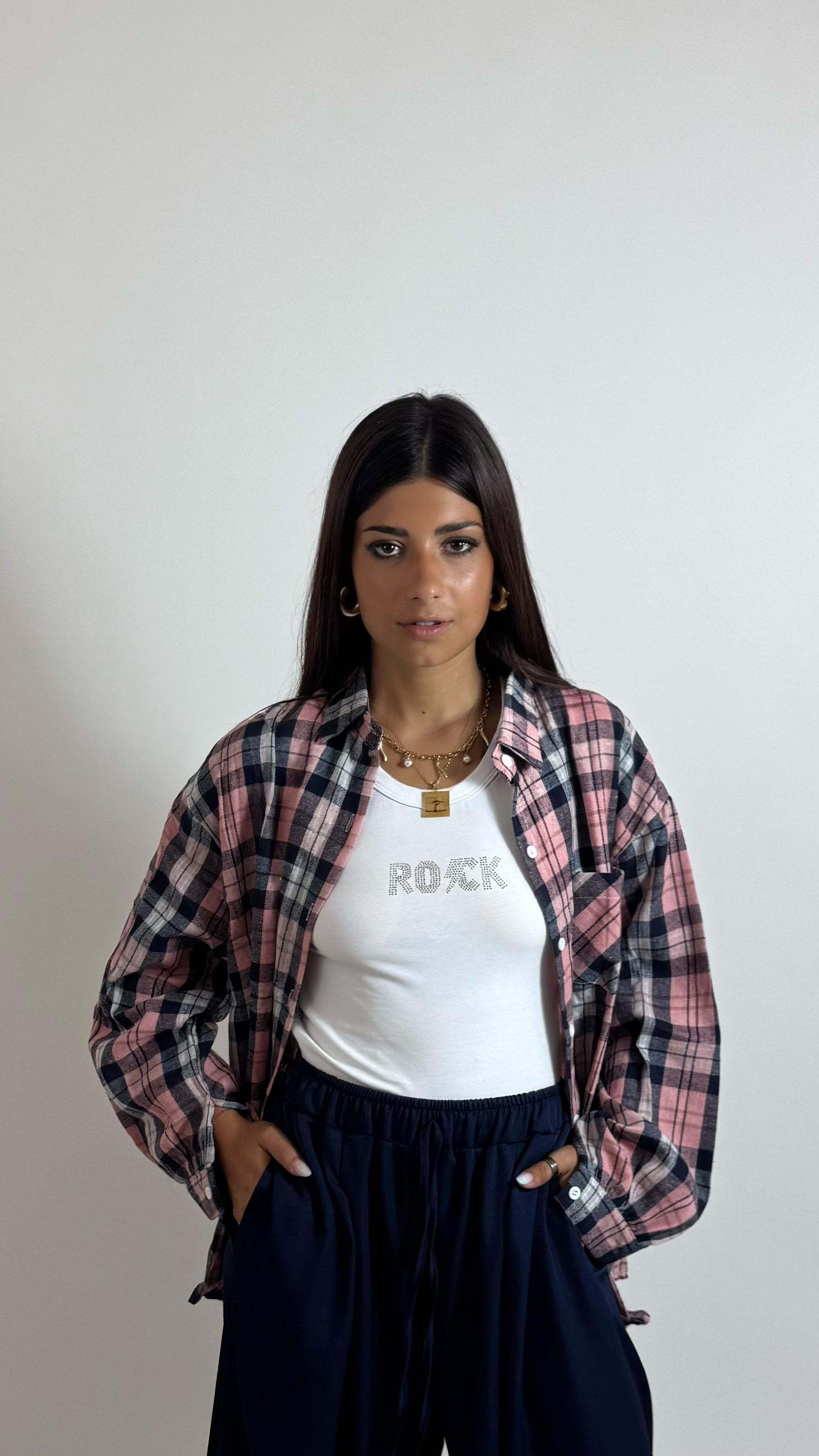 Camicia Autumn Check Pink/Blu