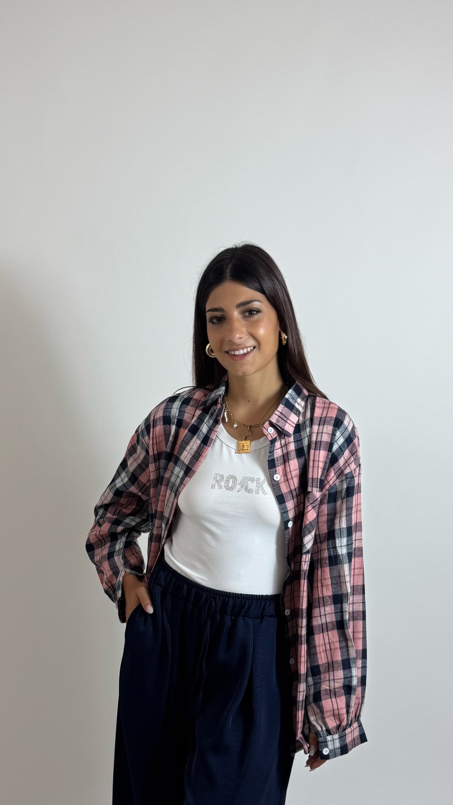 Camicia Autumn Check Pink/Blu