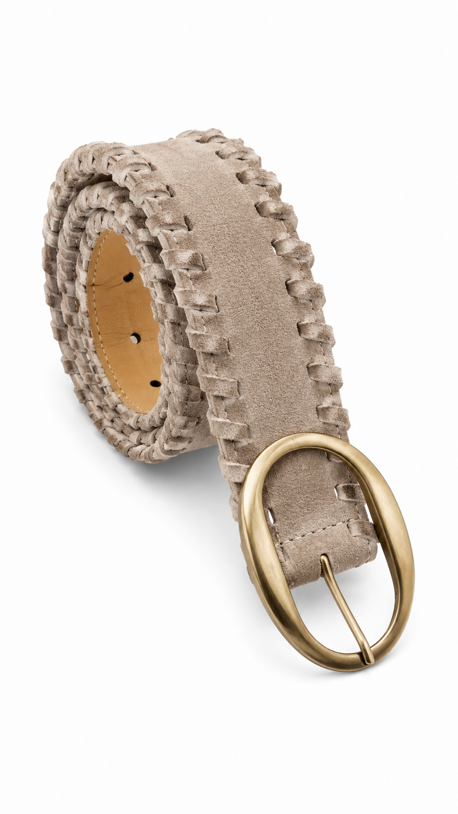Cintura Suede Oval Ecru