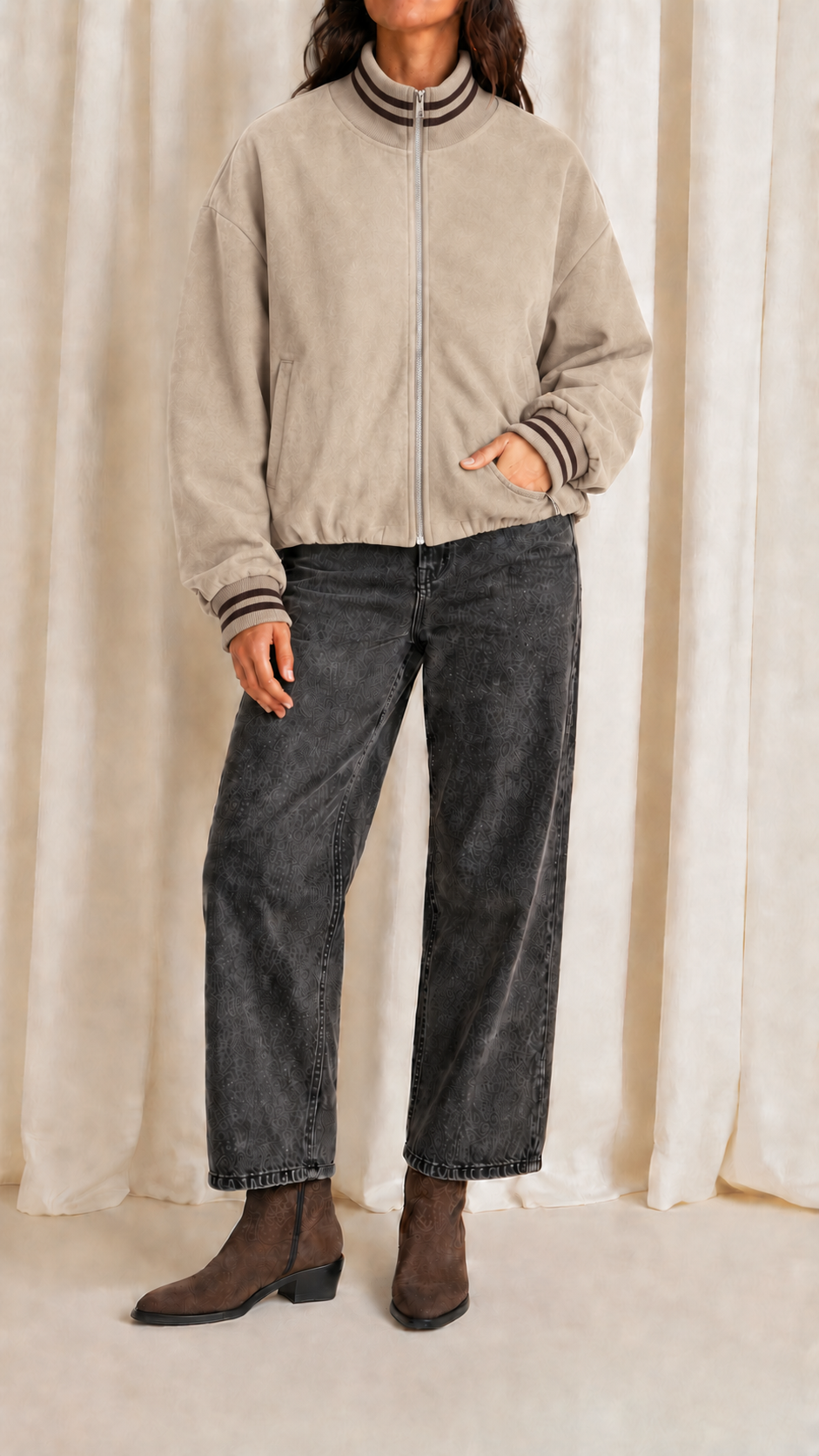 Bomber Suede College Burro