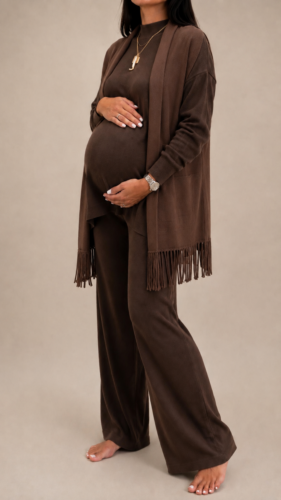 Gilet Rasato Frange Choco