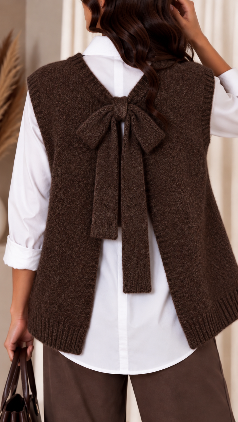 Gilet Bow Back Dark Choco