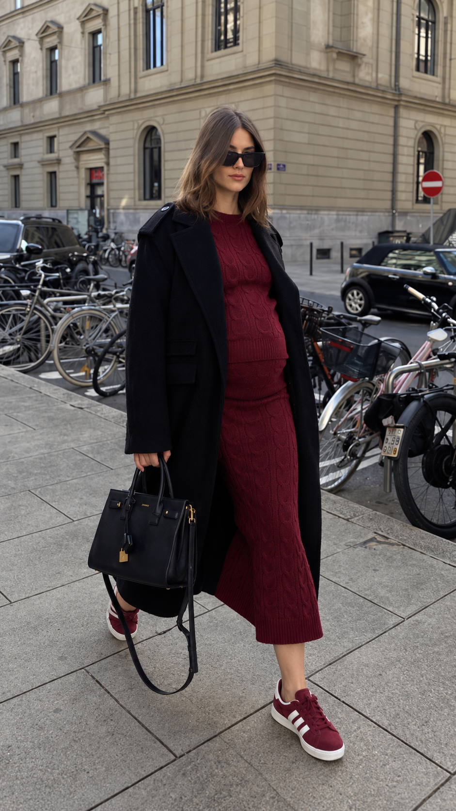 Set Pull e Longuette Treccia Burgundy