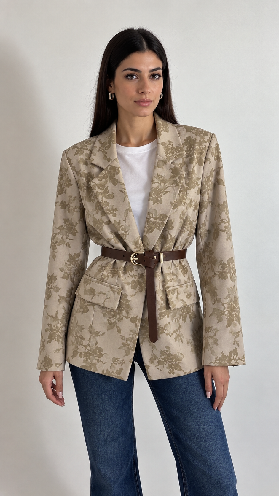Blazer Floral Belt Tortora