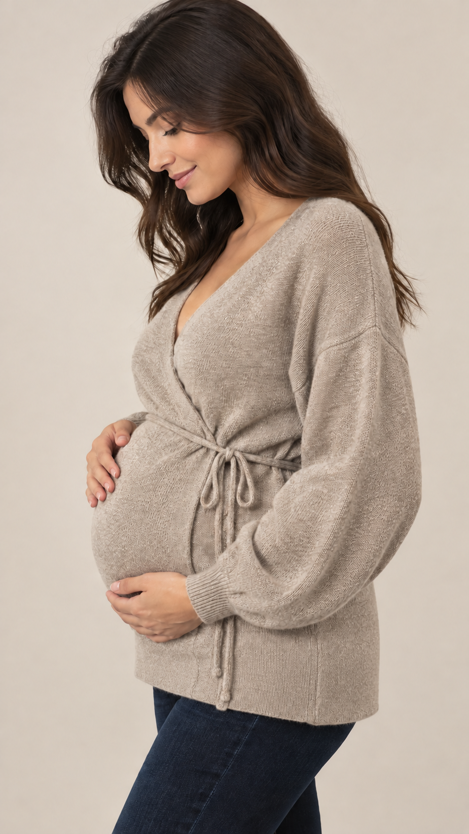 Cardigan Incrociatina Tortora
