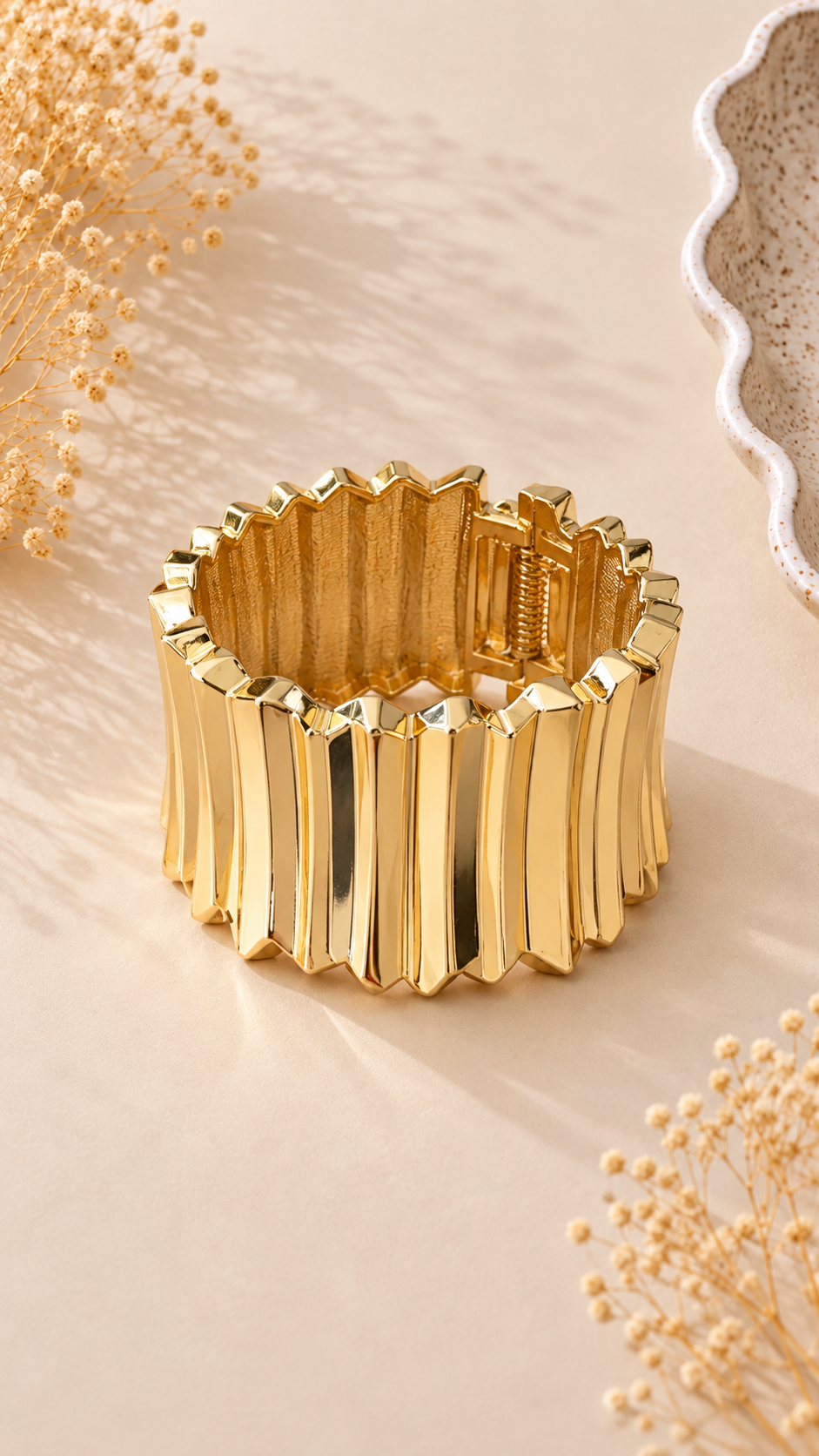 Ribbed Gold Bracelet